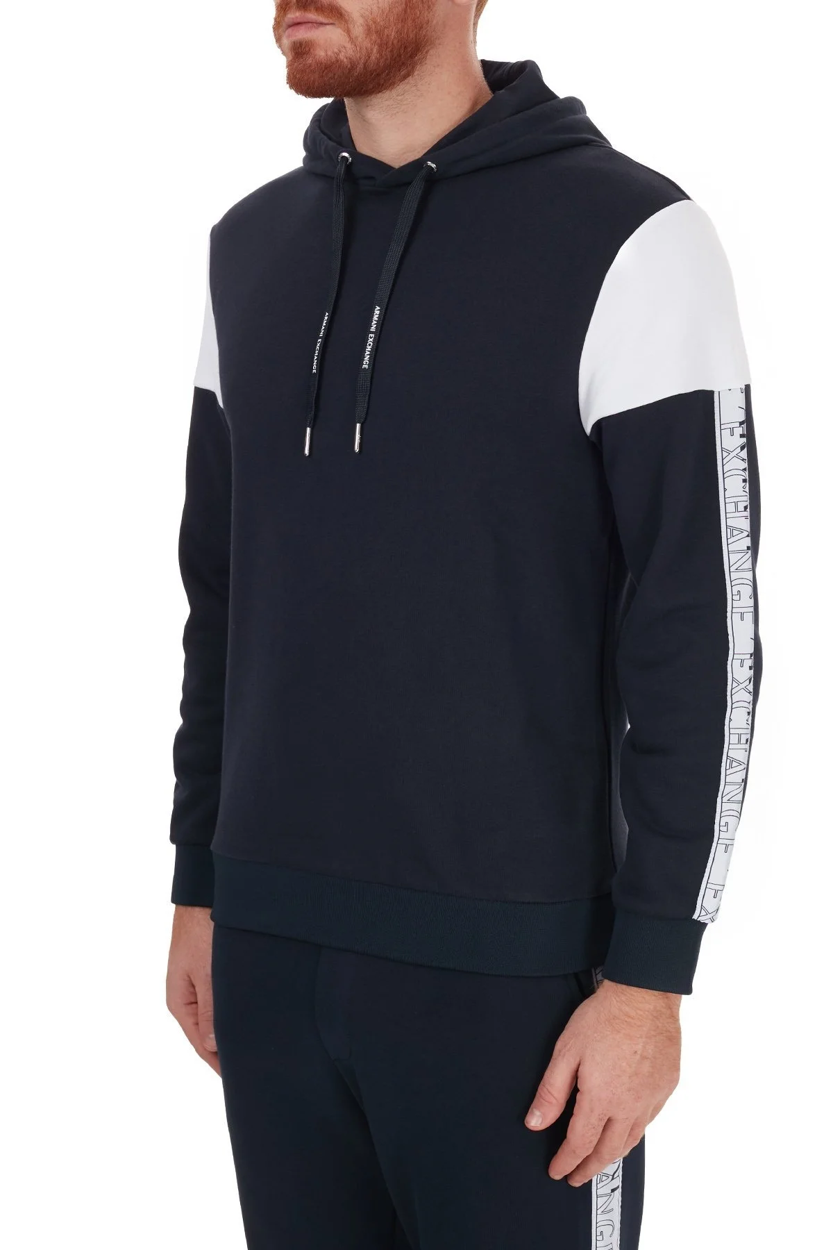 Armani Exchange Pamuklu Baskılı Kapüşonlu Erkek Sweat 6HZMFD ZJ2RZ 2554 LACİVERT - 3