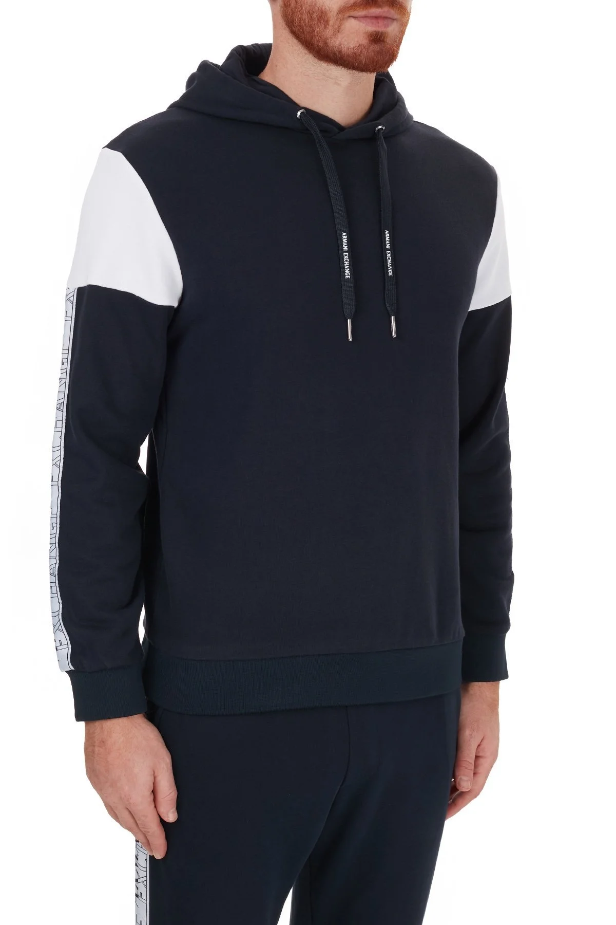 Armani Exchange Pamuklu Baskılı Kapüşonlu Erkek Sweat 6HZMFD ZJ2RZ 2554 LACİVERT - 4