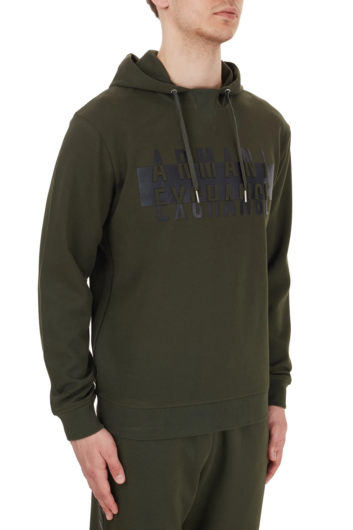 Armani Exchange Pamuklu Baskılı Kapüşonlu Erkek Sweat 6HZMFK ZJQ2Z 1851 HAKİ - 3