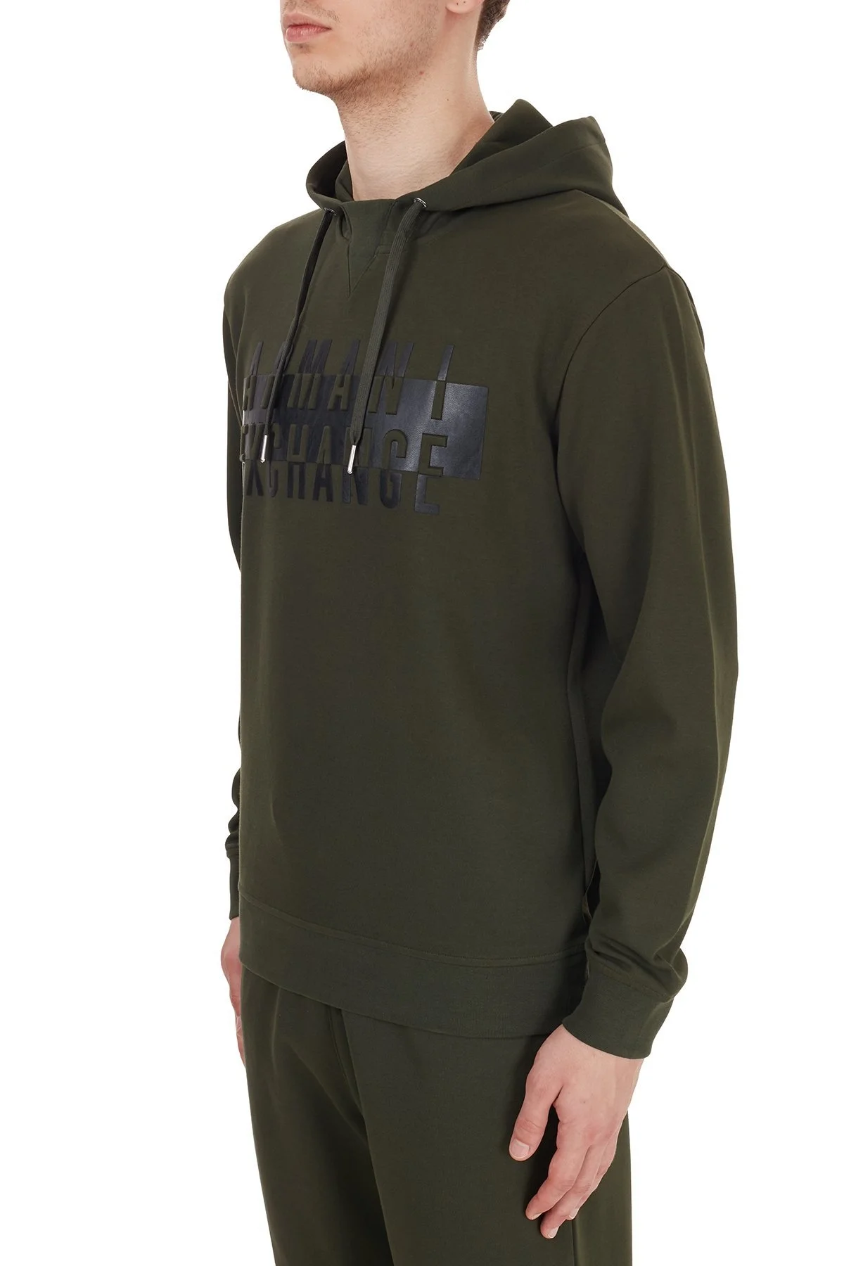 Armani Exchange Pamuklu Baskılı Kapüşonlu Erkek Sweat 6HZMFK ZJQ2Z 1851 HAKİ - 4