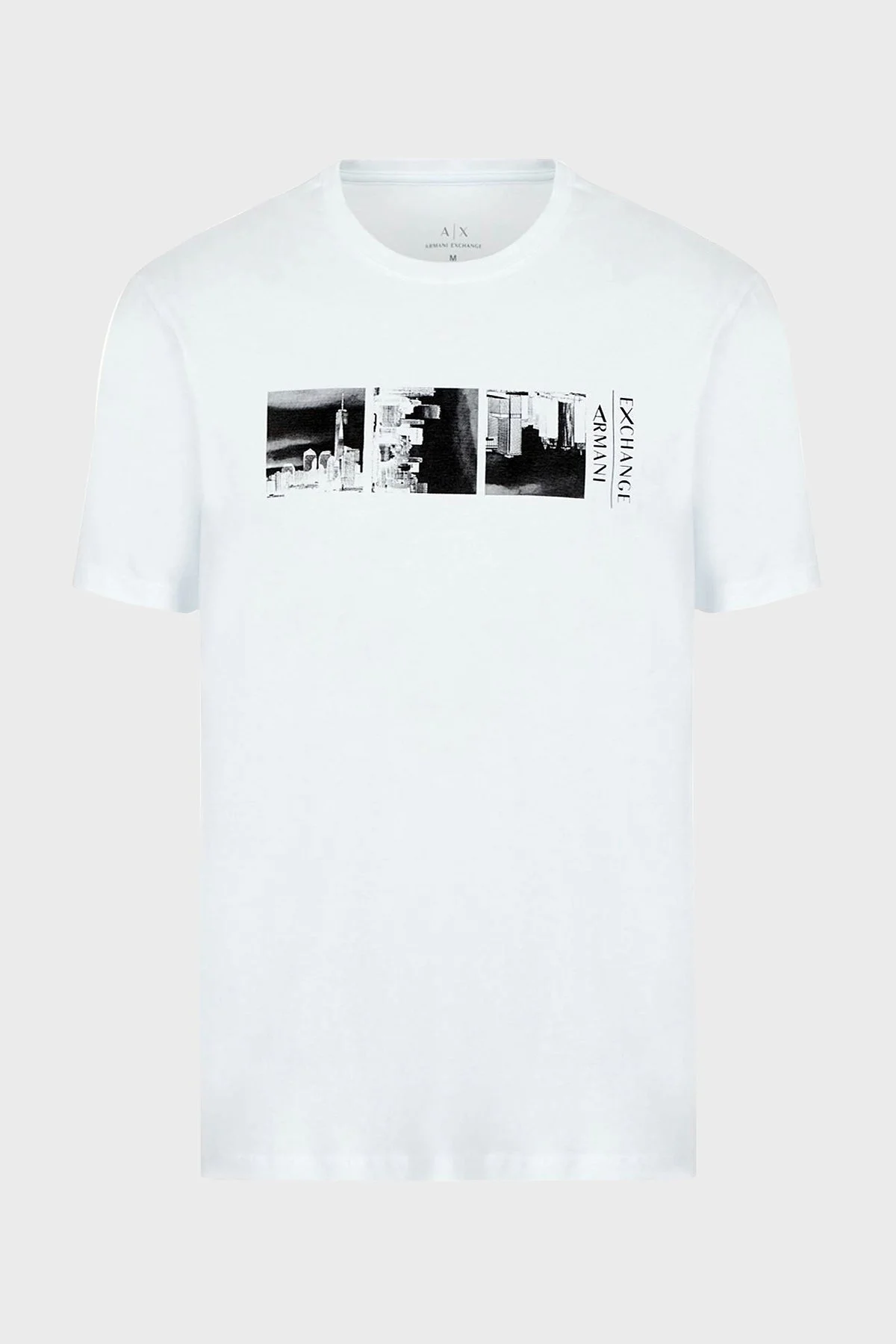 Armani Exchange Pamuklu Baskılı Regular Fit Bisiklet Yaka Erkek T Shirt 3LZTAG ZJA5Z 1100 BEYAZ - 4