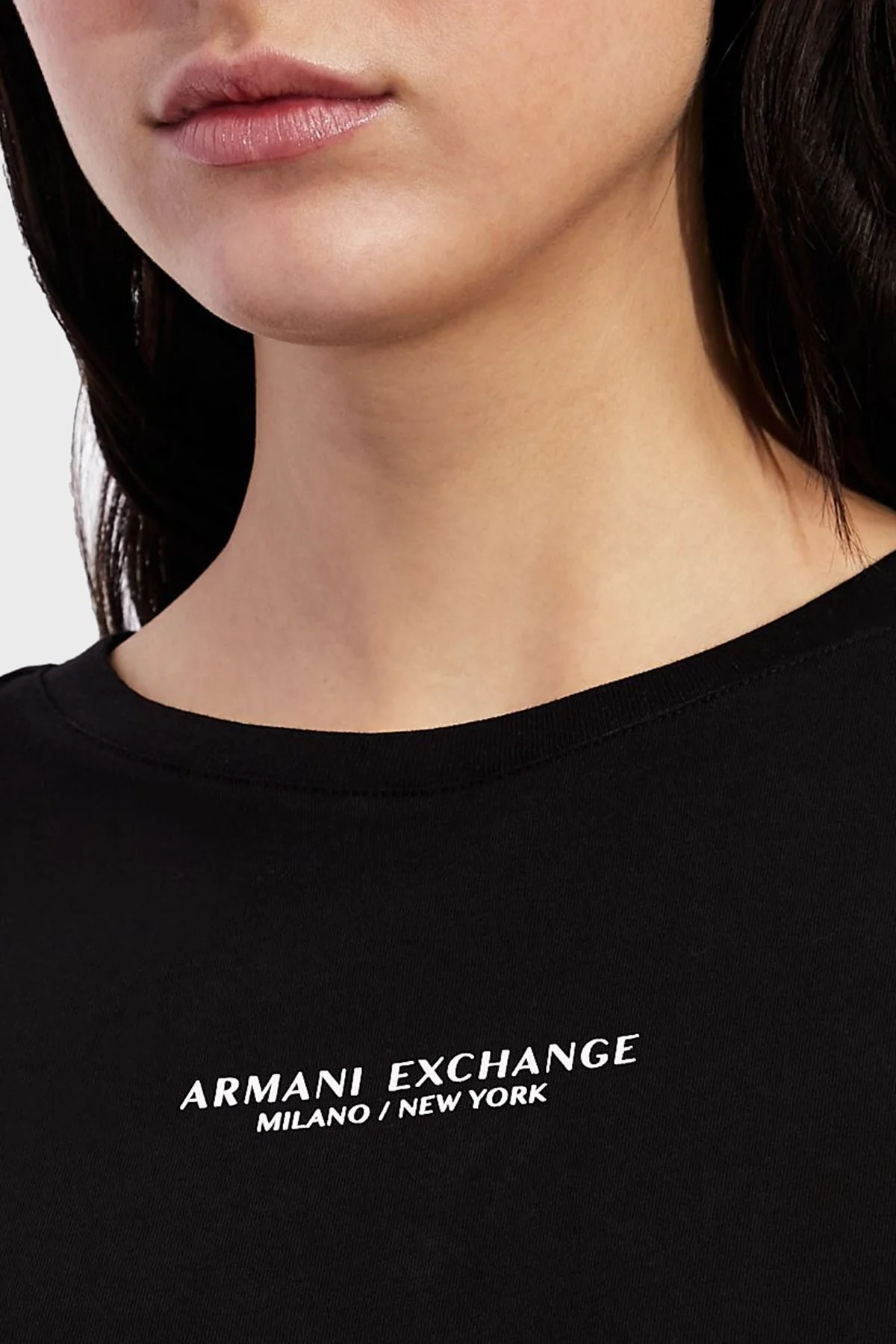 Armani Exchange Pamuklu Yırtmaçlı Regular Fit Midi T-shirt Bayan Elbise 8NYACF YJG3Z 1200 SİYAH - 5