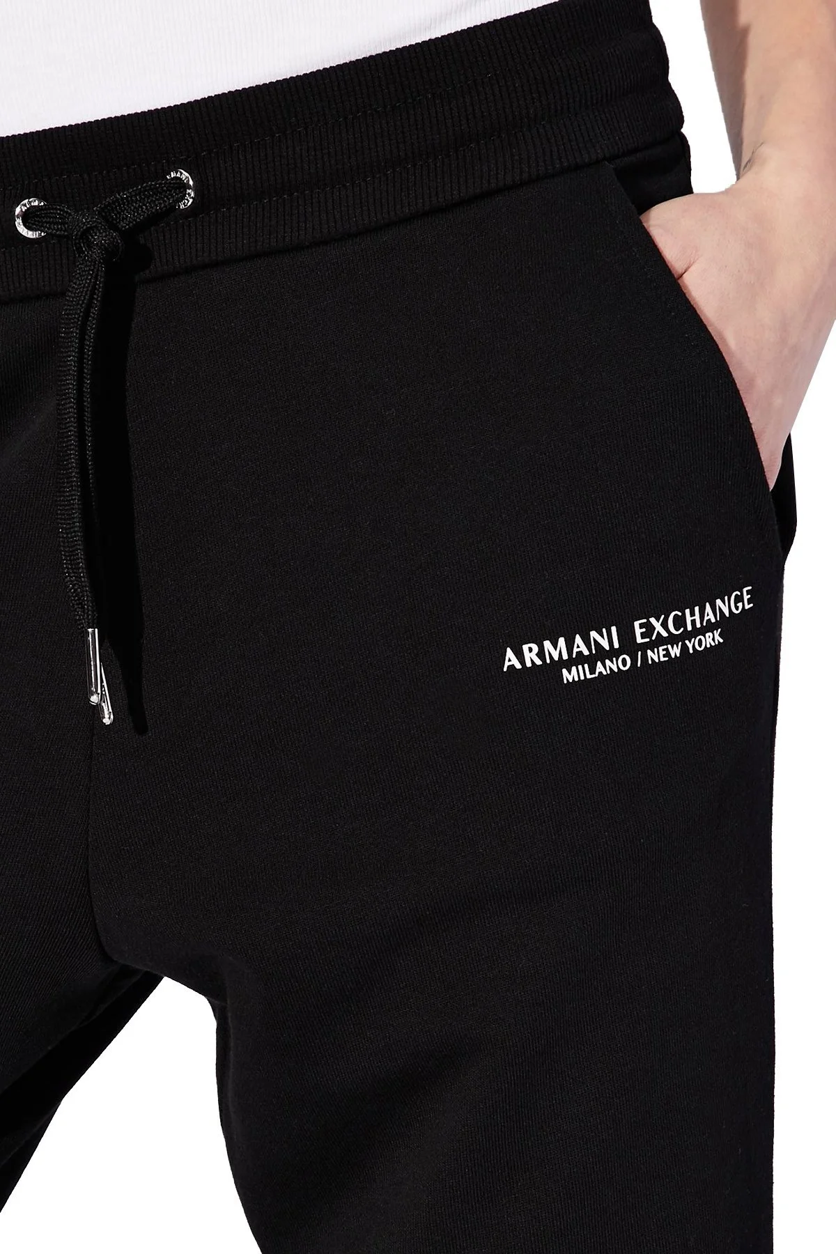 Armani Exchange Pamuklu Belden Bağlamalı Jogger Bayan Pantolon 8NYPBA YJE5Z 1200 SİYAH - 5