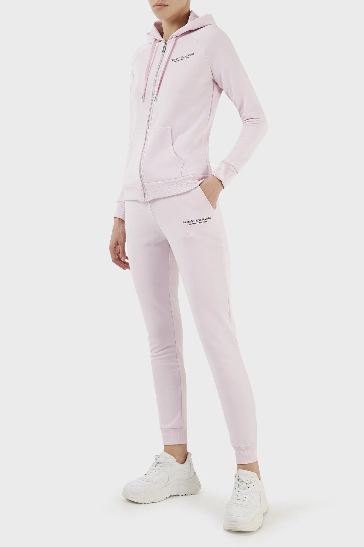 Armani Exchange Pamuklu Belden Bağlamalı Jogger Bayan Pantolon 8NYPBA YJE5Z 14AN PEMBE - 1