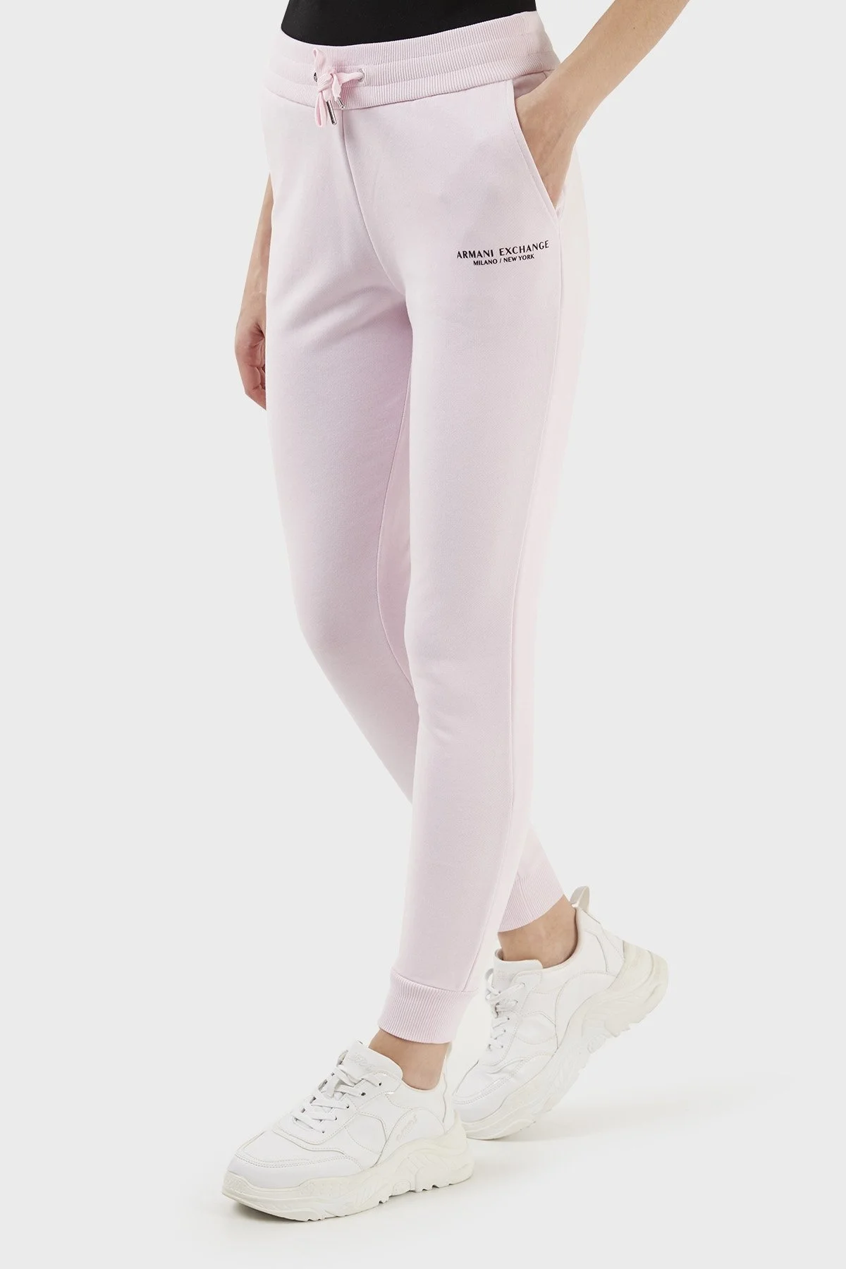 Armani Exchange Pamuklu Belden Bağlamalı Jogger Bayan Pantolon 8NYPBA YJE5Z 14AN PEMBE - 3