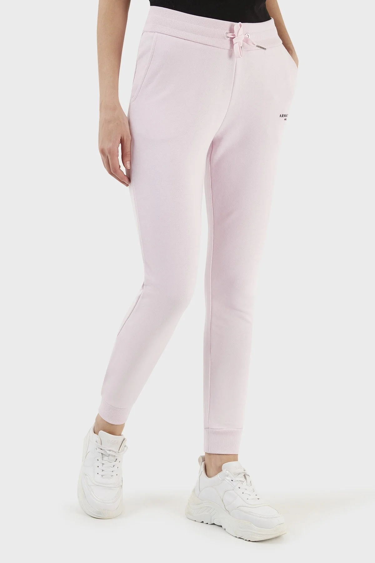 Armani Exchange Pamuklu Belden Bağlamalı Jogger Bayan Pantolon 8NYPBA YJE5Z 14AN PEMBE - 4