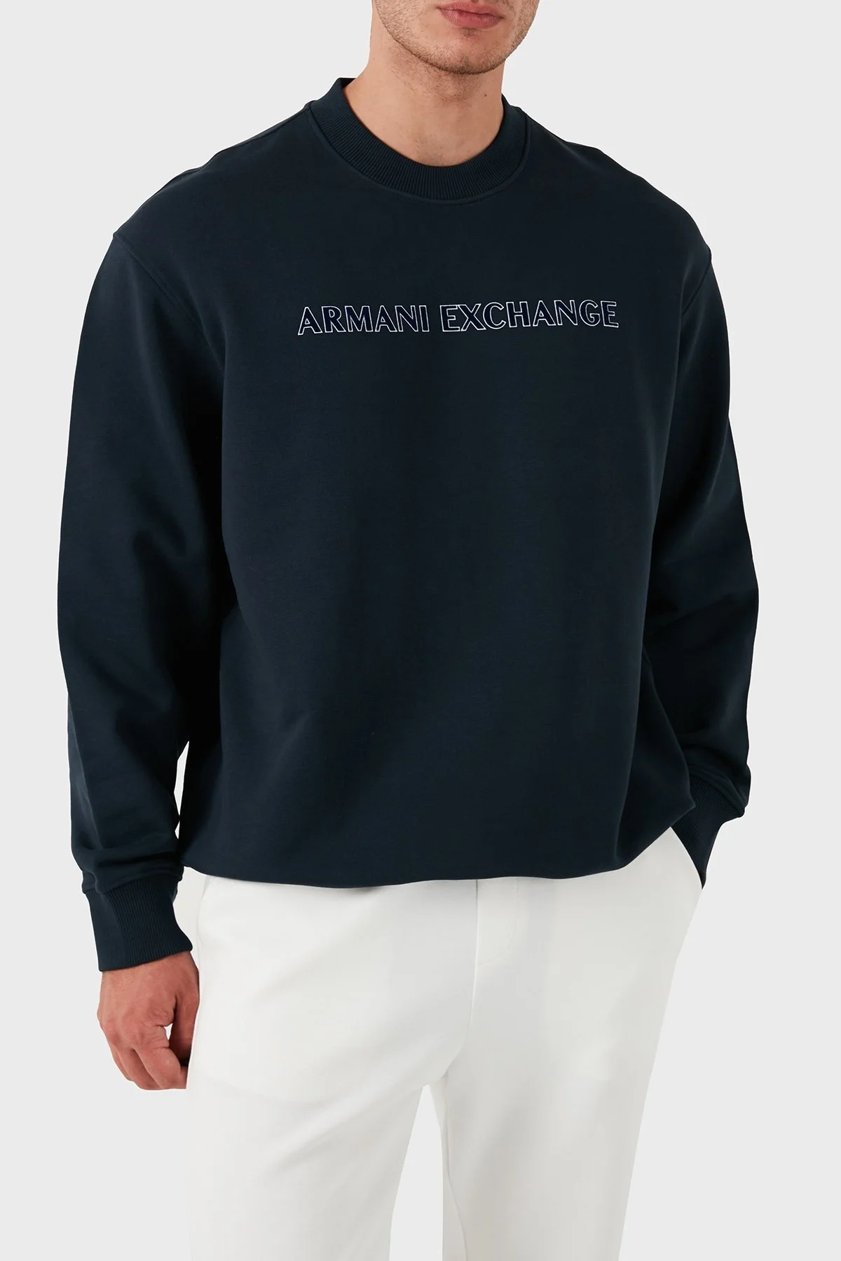 Armani Exchange Pamuklu Bisiklet Yaka Erkek Sweat 6DZMBA ZJADZ 1510 LACİVERT - 2