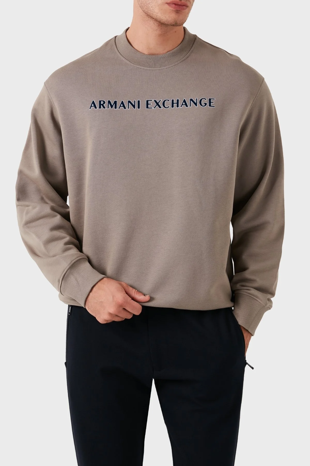 Armani Exchange Pamuklu Bisiklet Yaka Erkek Sweat 6DZMBA ZJADZ 17AC KUM - 1