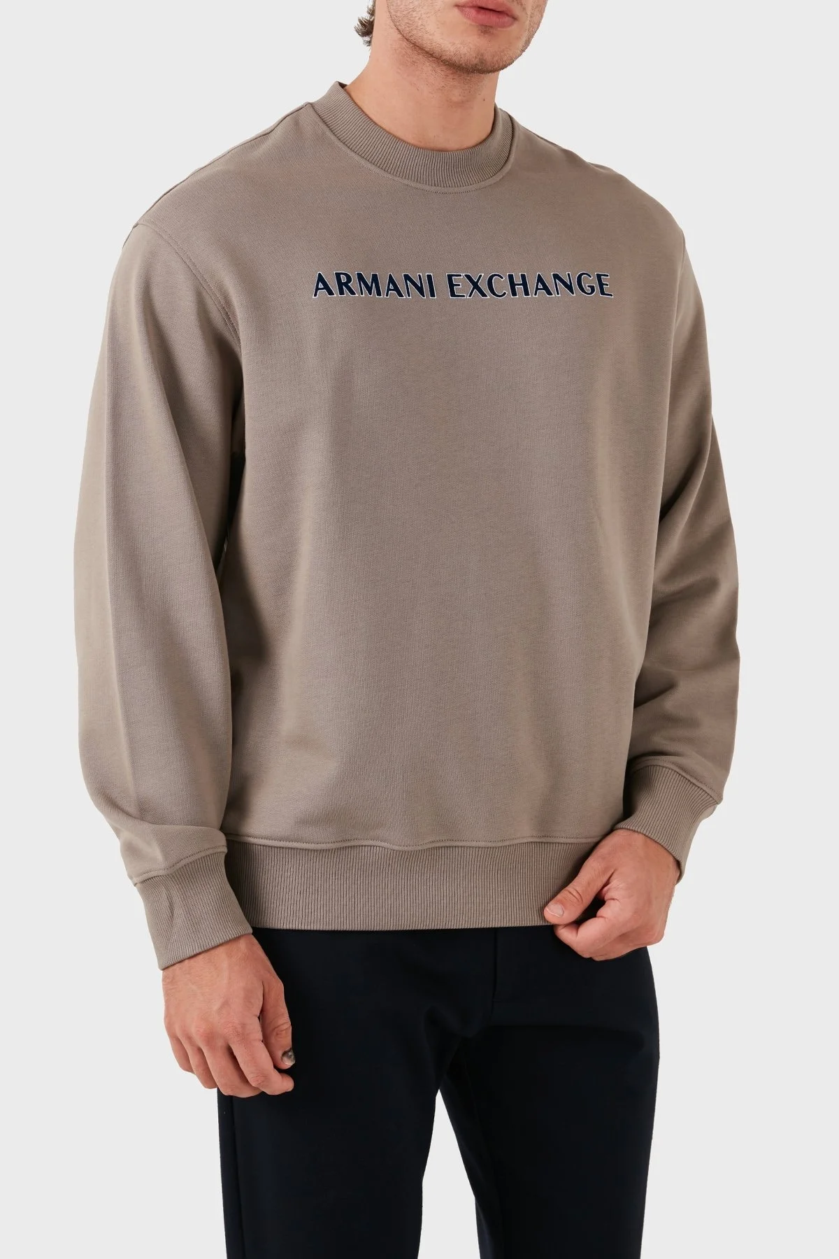 Armani Exchange Pamuklu Bisiklet Yaka Erkek Sweat 6DZMBA ZJADZ 17AC KUM - 5