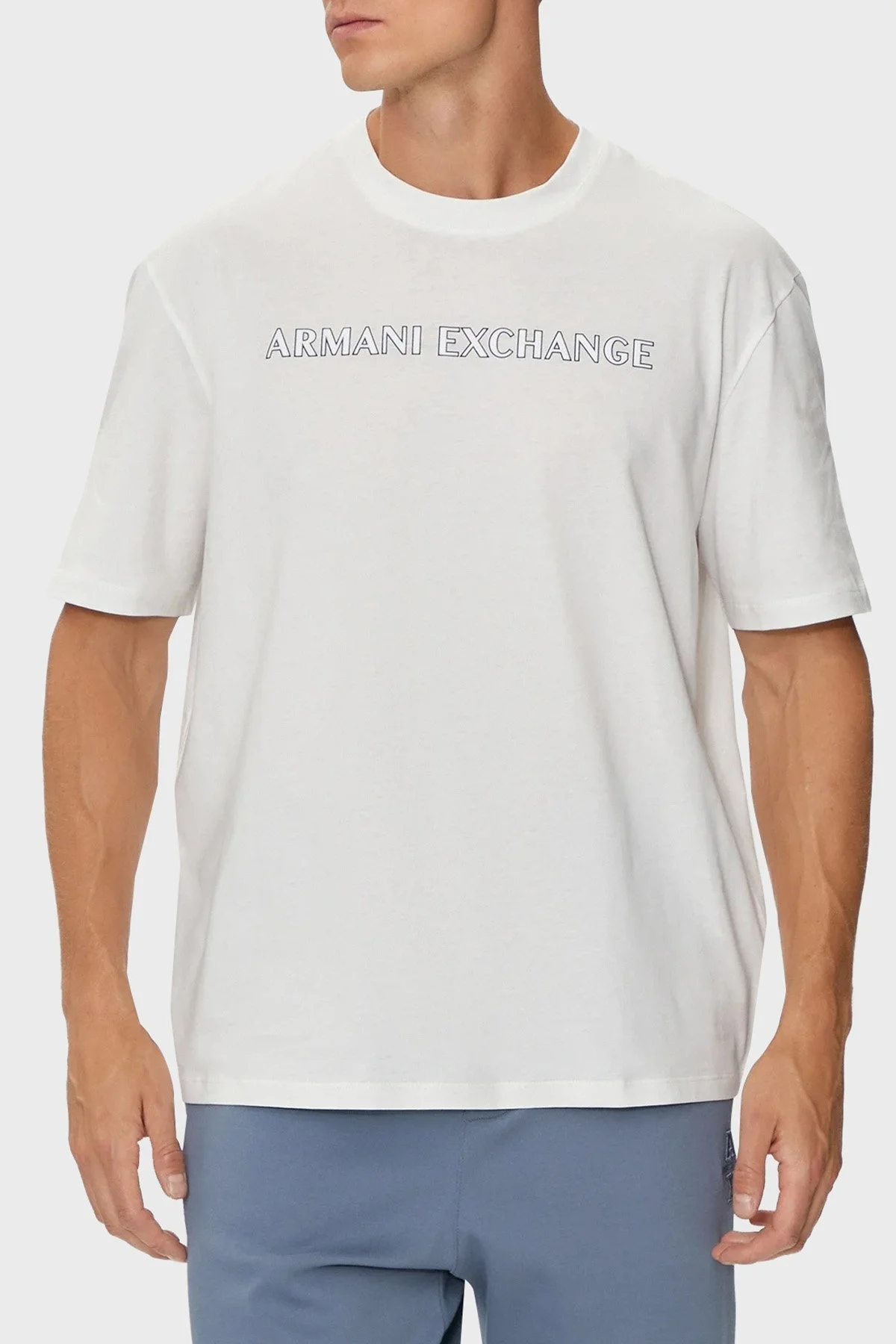 Armani Exchange Pamuklu Bisiklet Yaka Erkek T Shirt 6DZTBD ZJ3VZ 1116 BEYAZ - 1