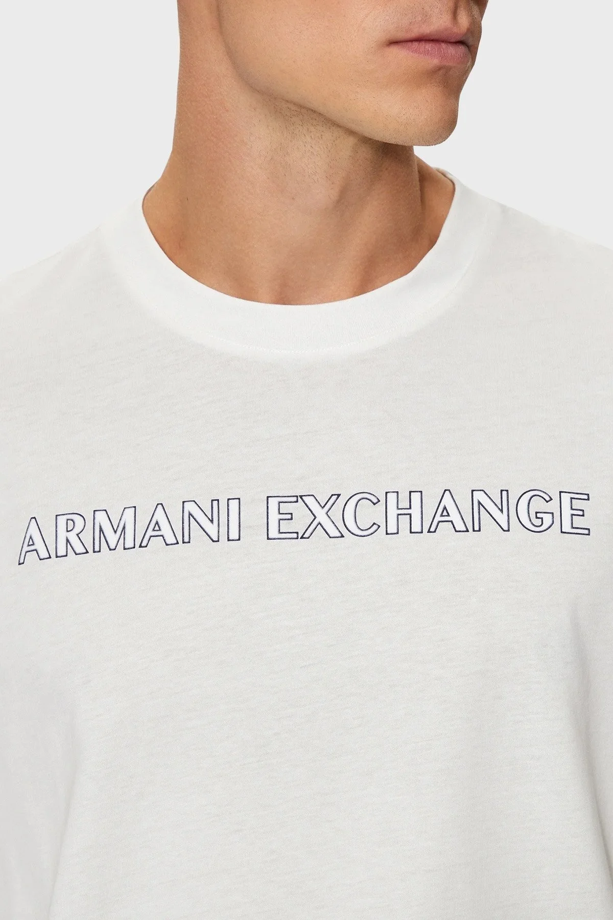 Armani Exchange Pamuklu Bisiklet Yaka Erkek T Shirt 6DZTBD ZJ3VZ 1116 BEYAZ - 4