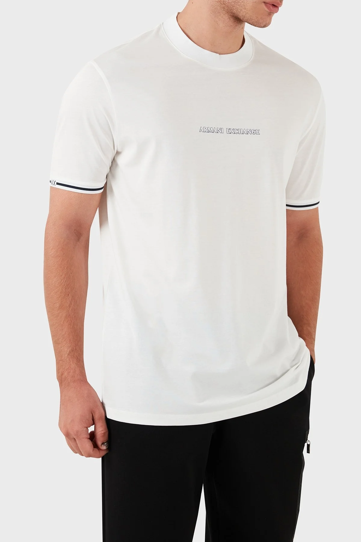 Armani Exchange Pamuklu Bisiklet Yaka Erkek T Shirt 6DZTJB ZJ9AZ 1116 BEYAZ - 3