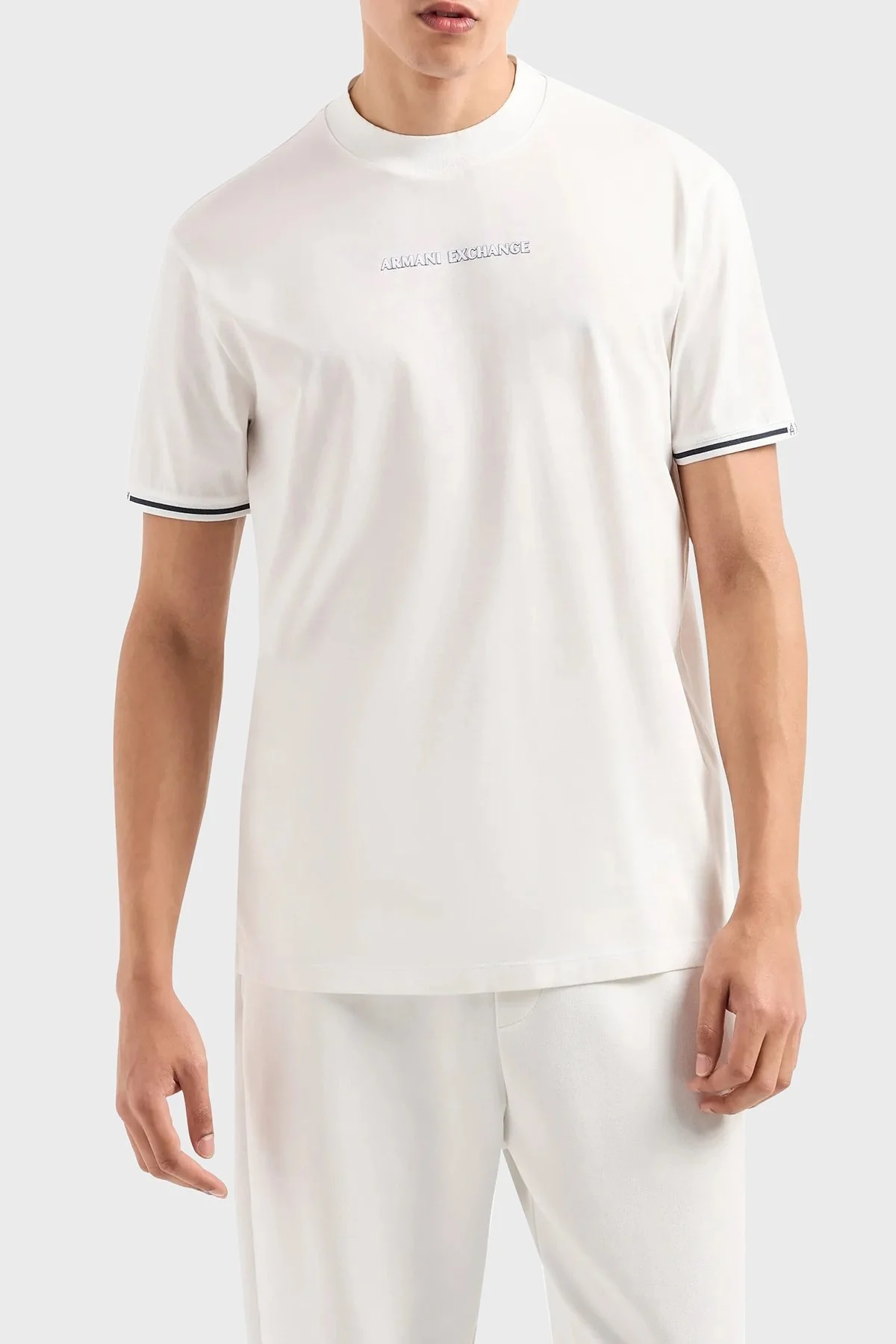 Armani Exchange Pamuklu Bisiklet Yaka Erkek T Shirt 6DZTJB ZJ9AZ 1116 BEYAZ - 6