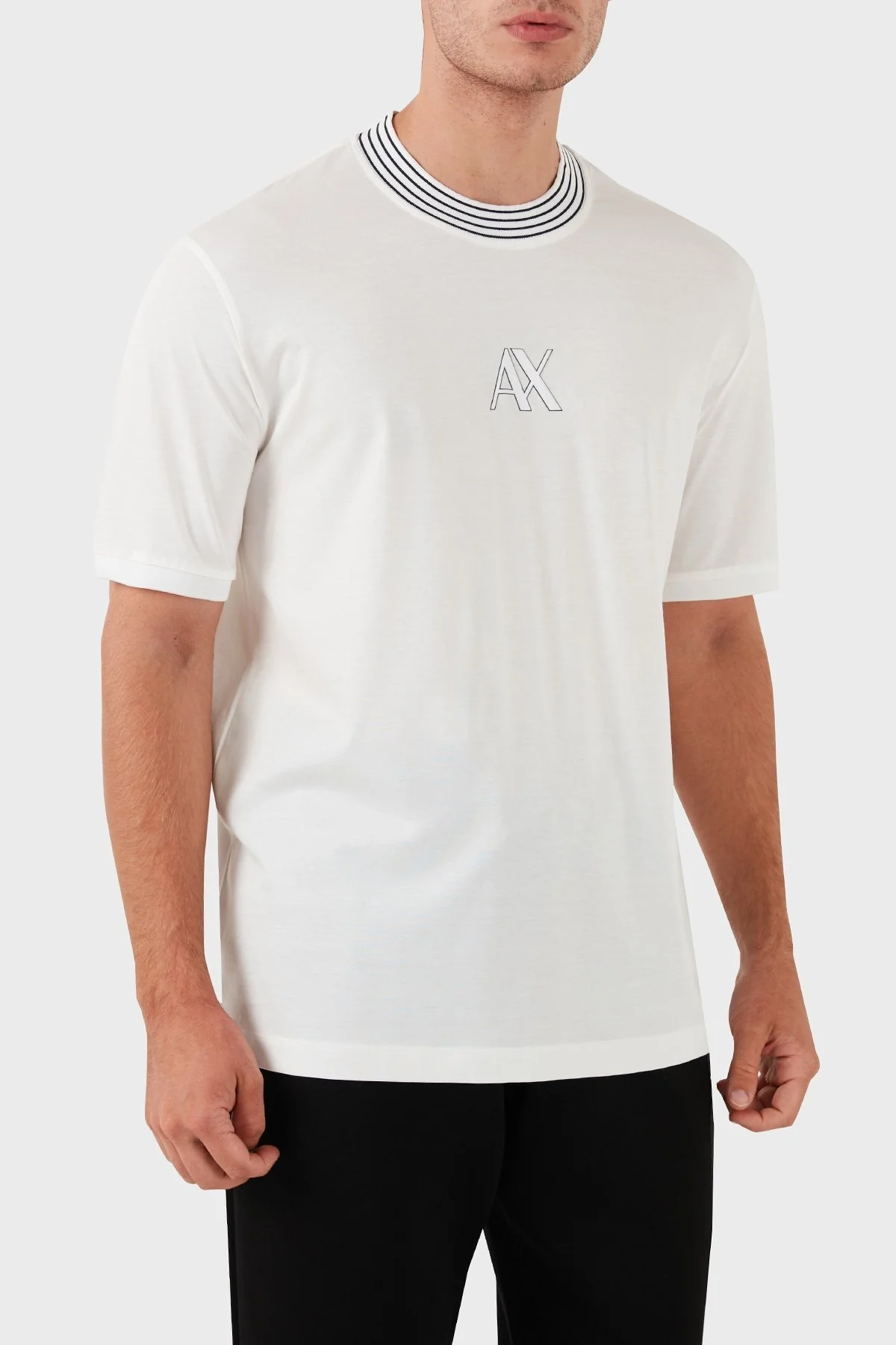 Armani Exchange Pamuklu Bisiklet Yaka Erkek T Shirt 6DZTJC ZJ9AZ 1116 BEYAZ - 8