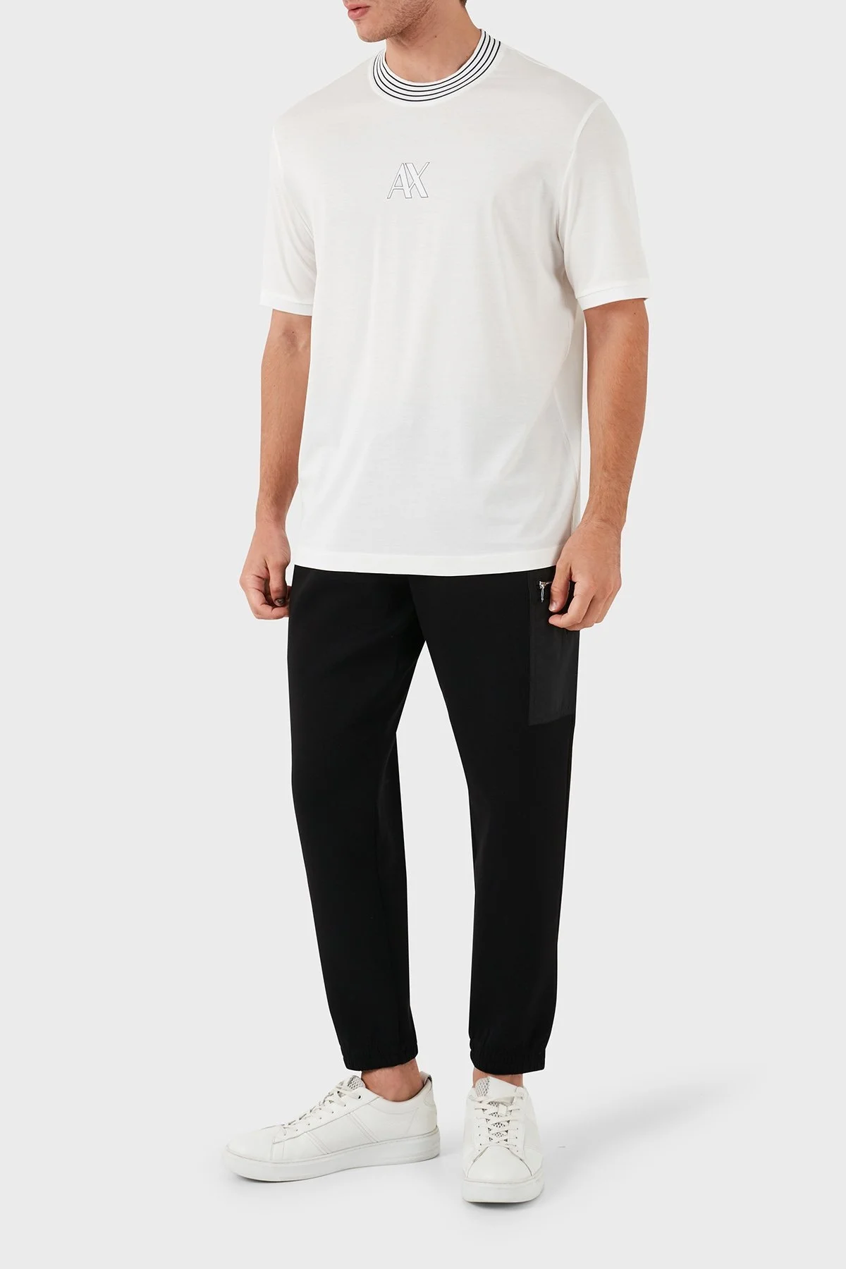 Armani Exchange Pamuklu Bisiklet Yaka Erkek T Shirt 6DZTJC ZJ9AZ 1116 BEYAZ - 10