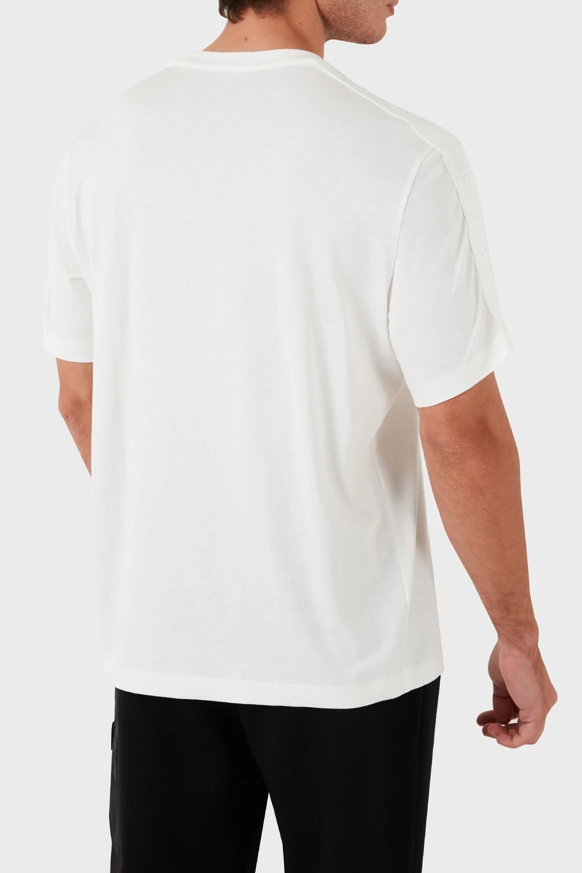 Armani Exchange Pamuklu Bisiklet Yaka Erkek T Shirt 6DZTLA ZJ9JZ 1116 BEYAZ - 8