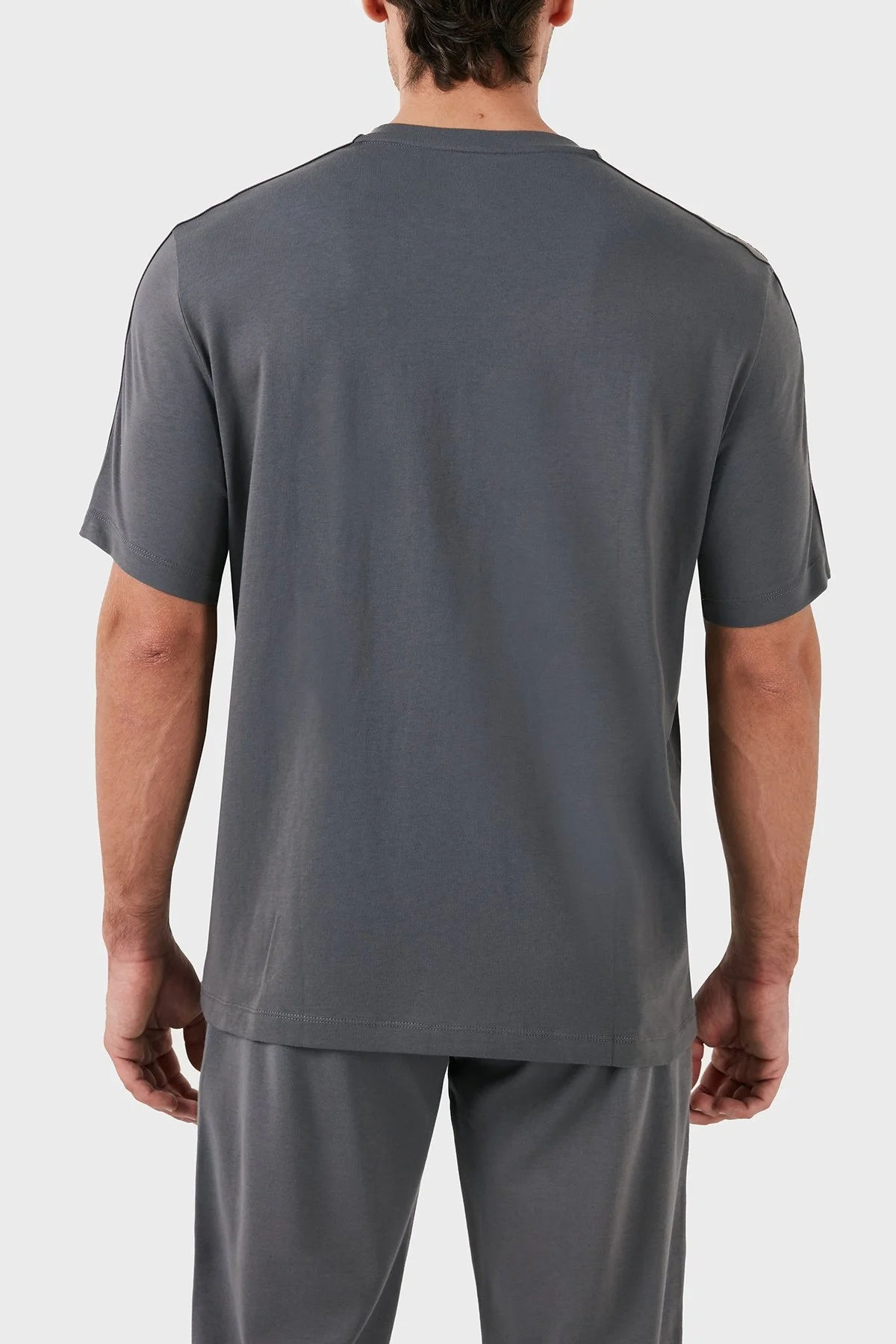 Armani Exchange Pamuklu Bisiklet Yaka Erkek T Shirt 6DZTLA ZJ9JZ 19AA GRİ - 2