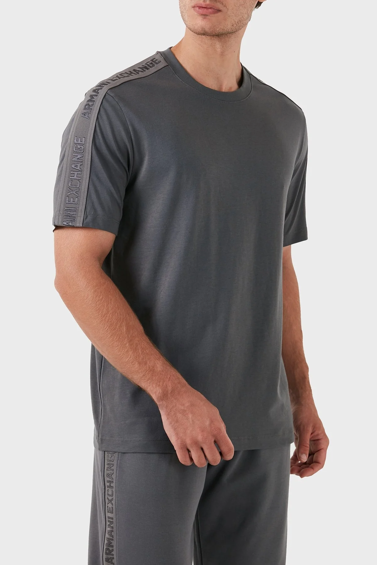 Armani Exchange Pamuklu Bisiklet Yaka Erkek T Shirt 6DZTLA ZJ9JZ 19AA GRİ - 5
