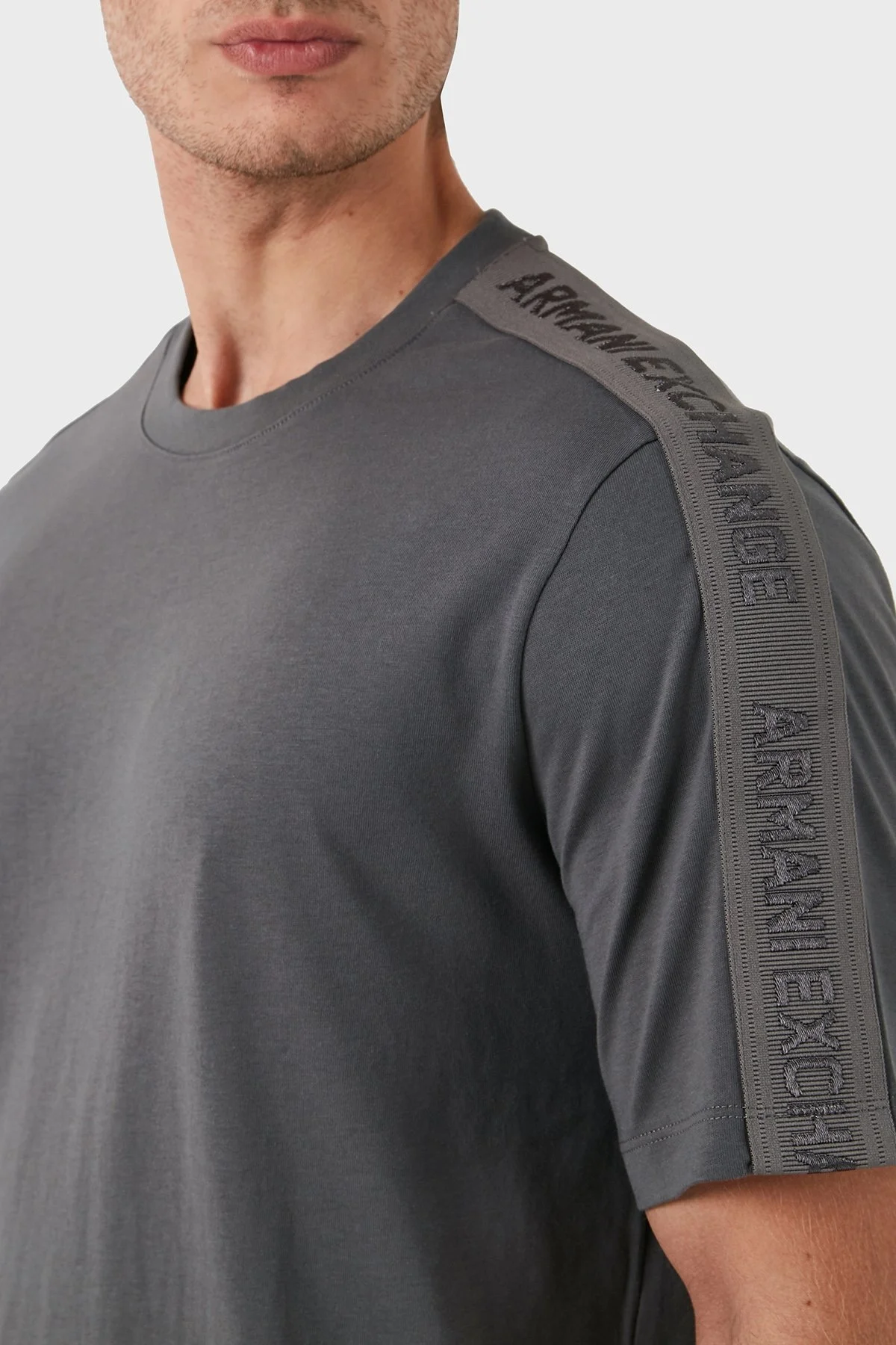 Armani Exchange Pamuklu Bisiklet Yaka Erkek T Shirt 6DZTLA ZJ9JZ 19AA GRİ - 6