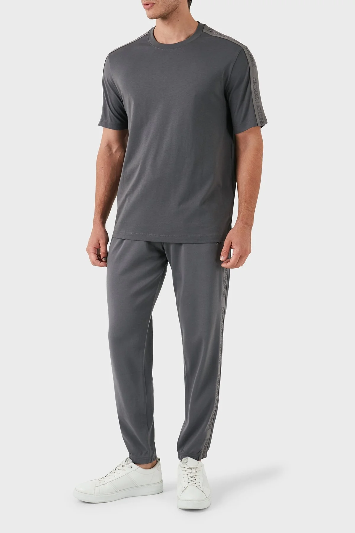 Armani Exchange Pamuklu Bisiklet Yaka Erkek T Shirt 6DZTLA ZJ9JZ 19AA GRİ - 10