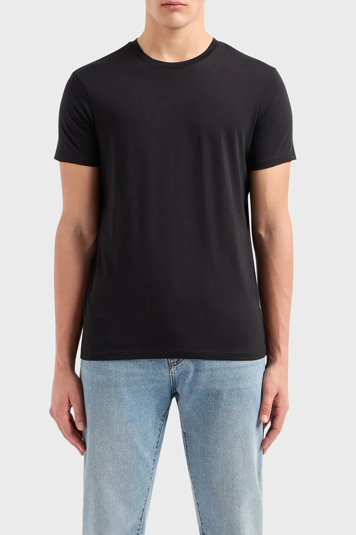 Armani Exchange Pamuklu Bisiklet Yaka Erkek T Shirt 8NZT74 ZJA5Z 1200 SİYAH - 1