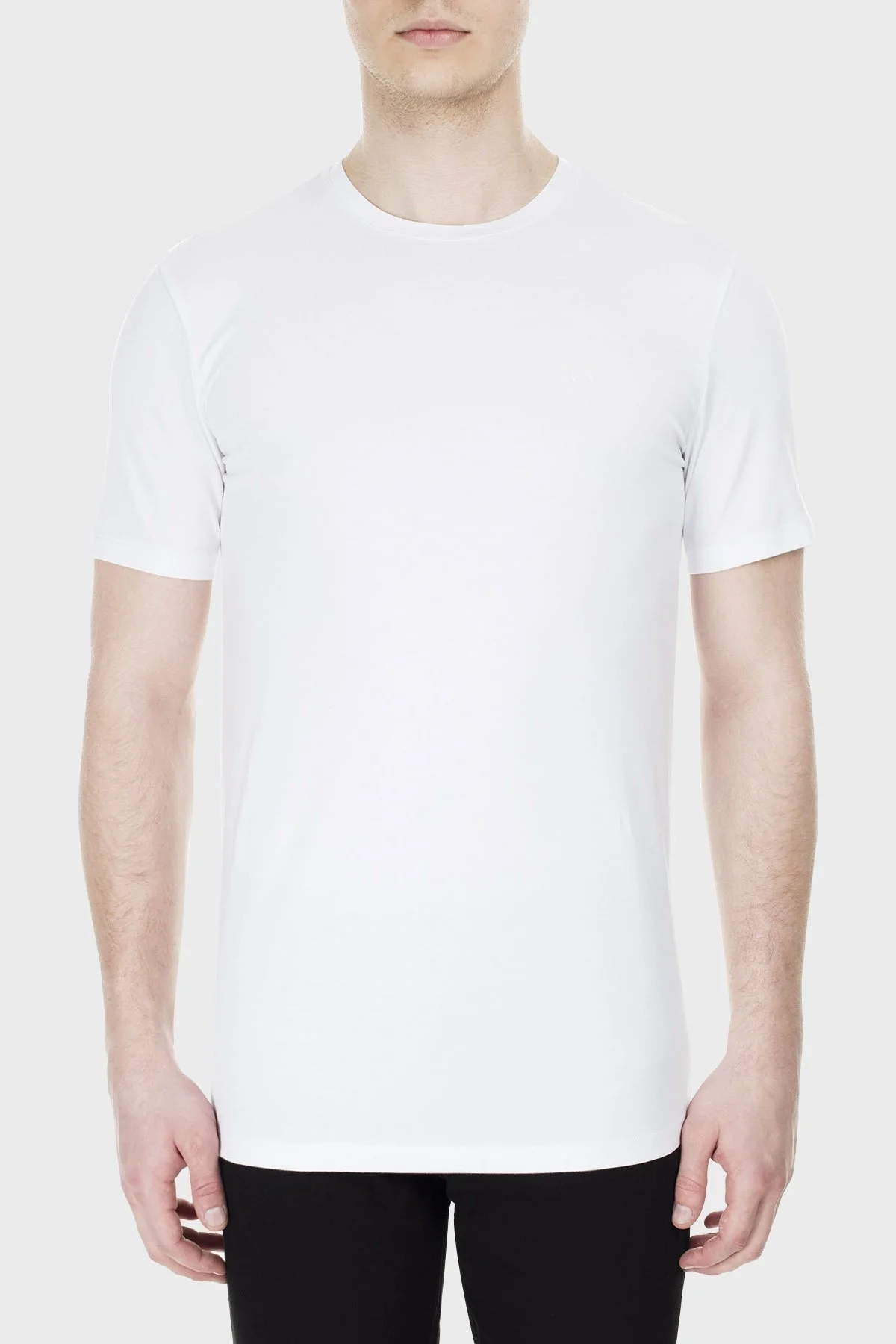 Armani Exchange Pamuklu Slim Fit Bisiklet Yaka Erkek T Shirt 8NZT84 Z8M9Z 1100 BEYAZ - 8