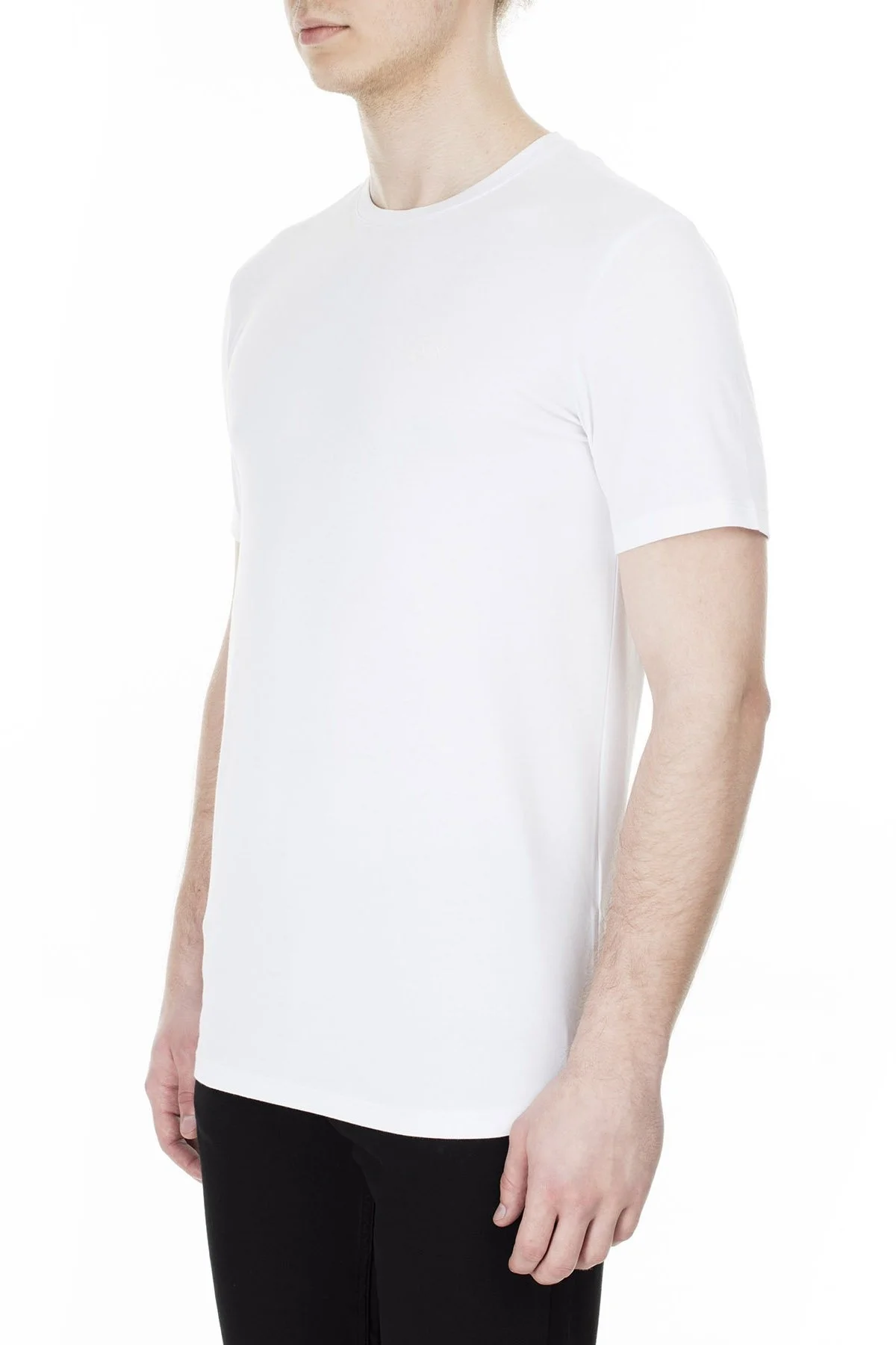Armani Exchange Pamuklu Slim Fit Bisiklet Yaka Erkek T Shirt 8NZT84 Z8M9Z 1100 BEYAZ - 9