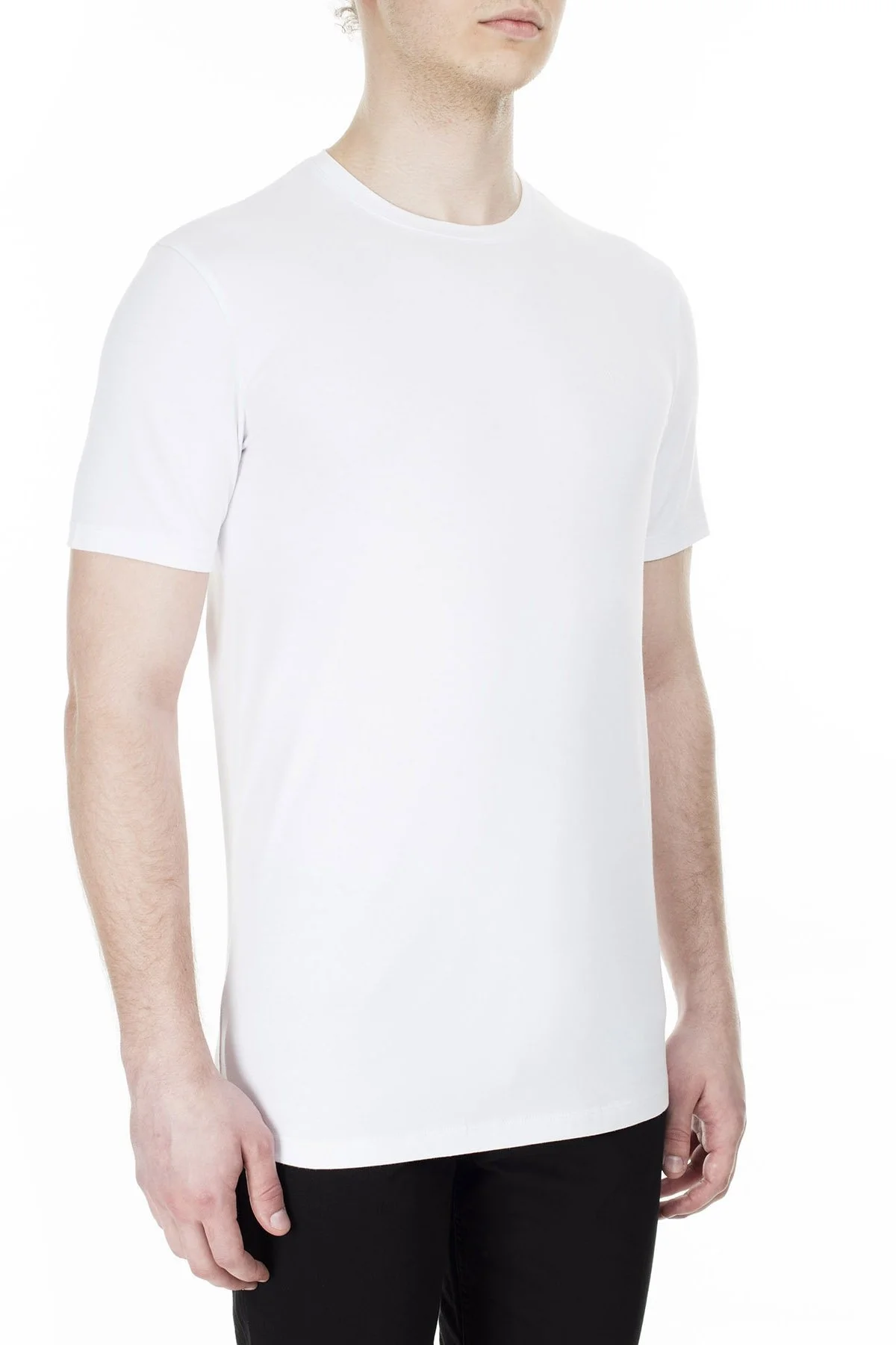 Armani Exchange Pamuklu Slim Fit Bisiklet Yaka Erkek T Shirt 8NZT84 Z8M9Z 1100 BEYAZ - 11