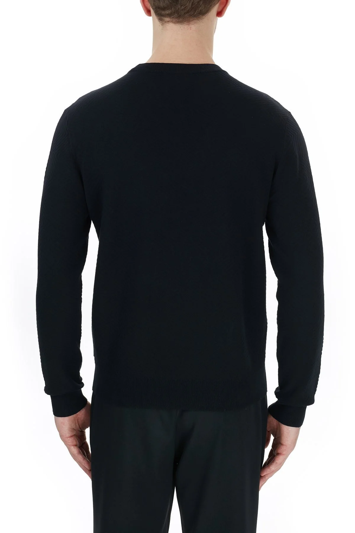 Armani Exchange Pamuklu Bisiklet Yaka Triko Erkek Kazak 6HZM3D ZMU8Z 1200 SİYAH - 2