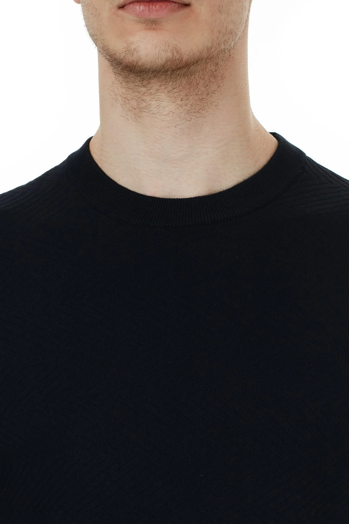 Armani Exchange Pamuklu Bisiklet Yaka Triko Erkek Kazak 6HZM3D ZMU8Z 1200 SİYAH - 6