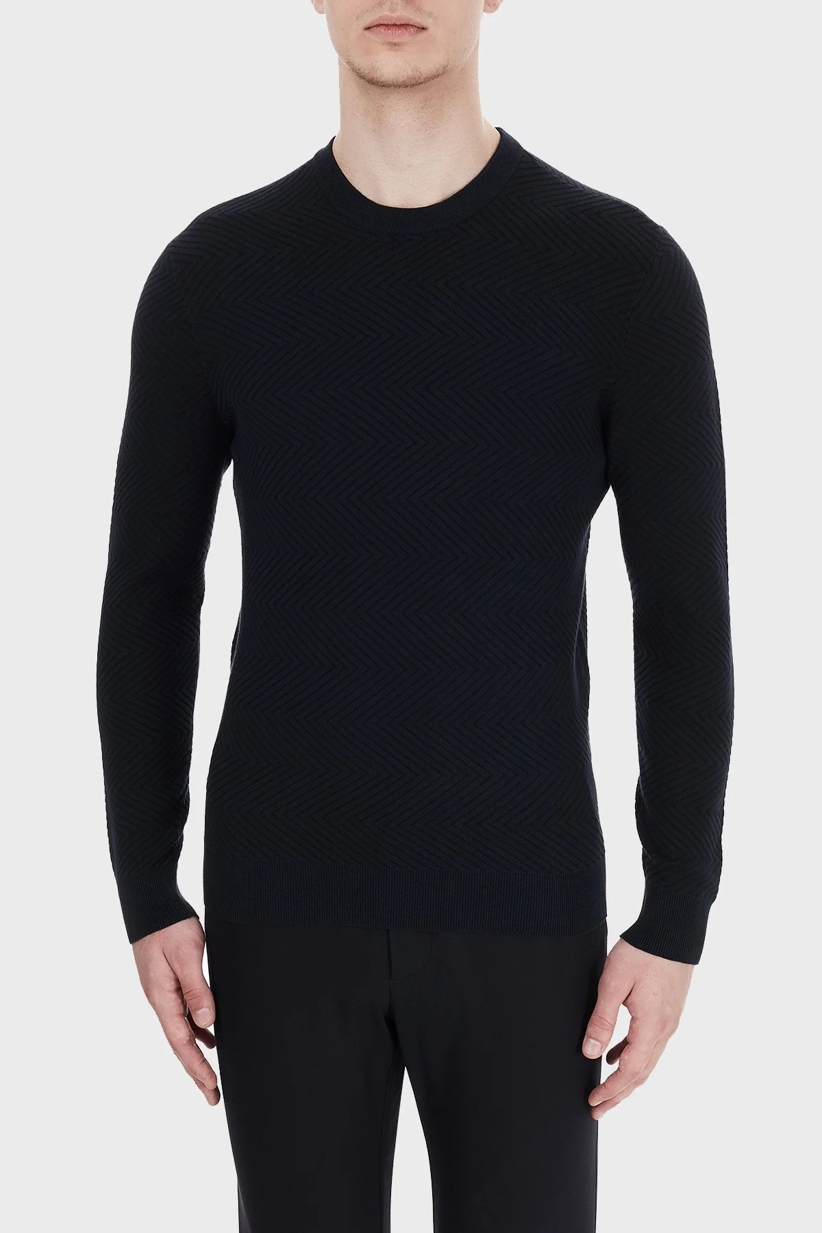 Armani Exchange Pamuklu Bisiklet Yaka Triko Erkek Kazak 6HZM3D ZMU8Z 4520 LACİVERT - 1