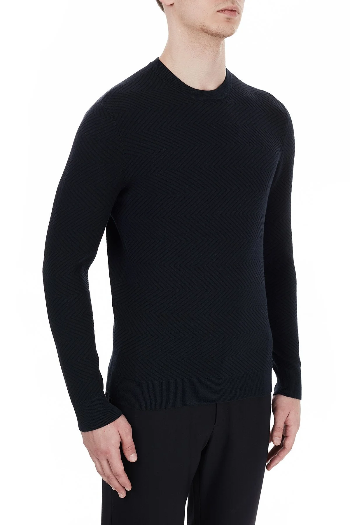 Armani Exchange Pamuklu Bisiklet Yaka Triko Erkek Kazak 6HZM3D ZMU8Z 4520 LACİVERT - 3