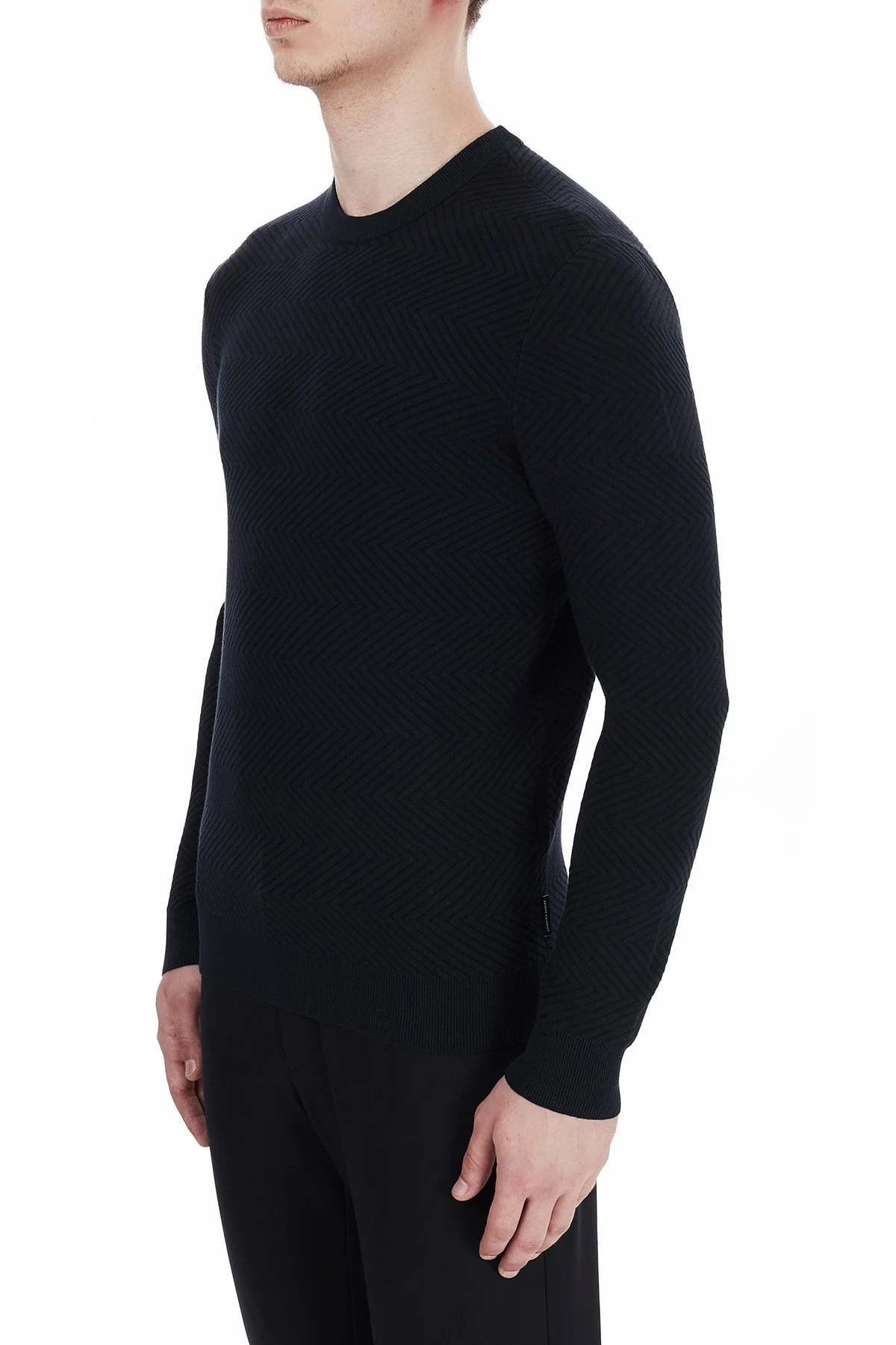 Armani Exchange Pamuklu Bisiklet Yaka Triko Erkek Kazak 6HZM3D ZMU8Z 4520 LACİVERT - 4