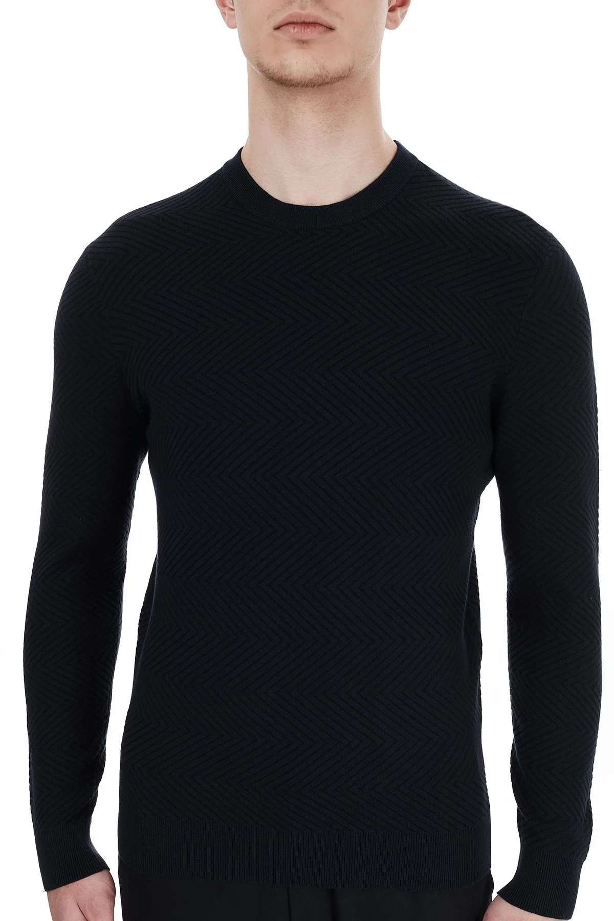 Armani Exchange Pamuklu Bisiklet Yaka Triko Erkek Kazak 6HZM3D ZMU8Z 4520 LACİVERT - 6