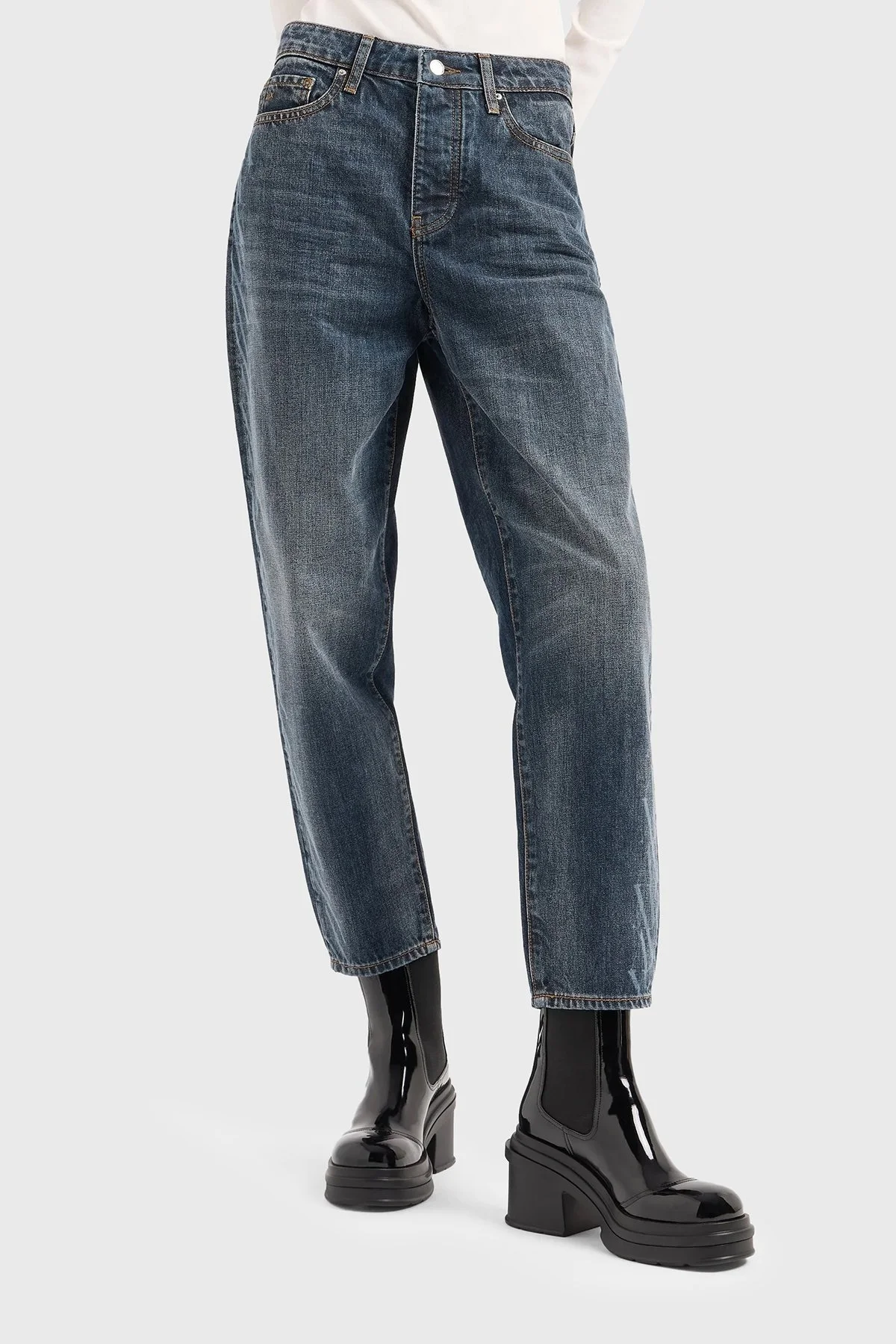 Armani Exchange Pamuklu Carrot Fit Jeans Bayan Kot Pantolon 6DYJ51 Y18DZ 1500 MAVİ - 6