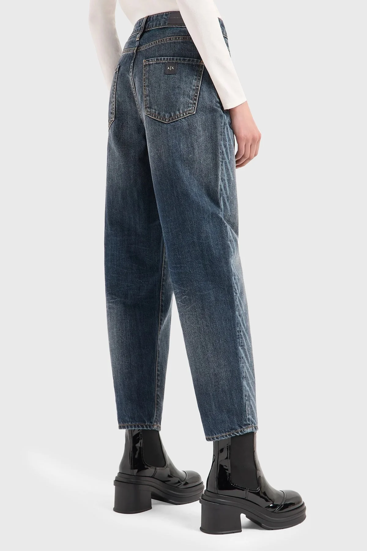 Armani Exchange Pamuklu Carrot Fit Jeans Bayan Kot Pantolon 6DYJ51 Y18DZ 1500 MAVİ - 7