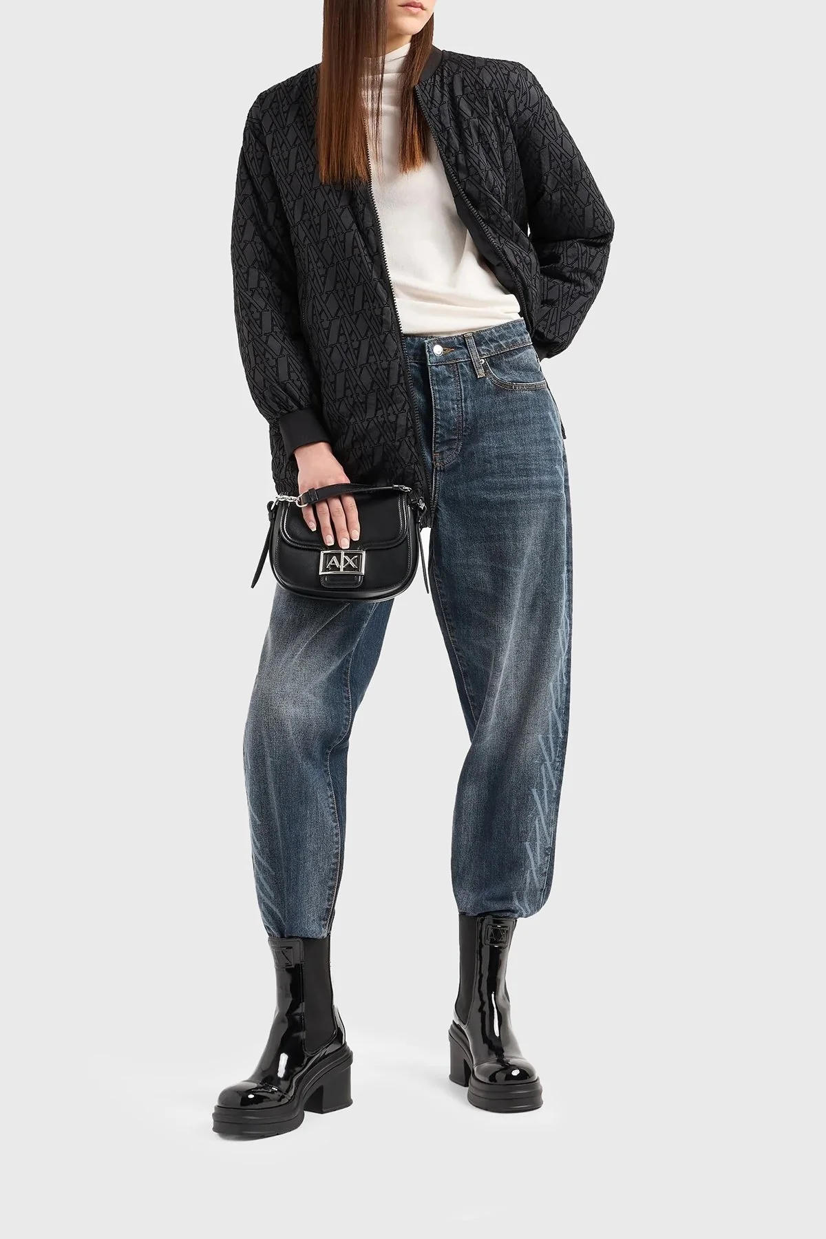 Armani Exchange Pamuklu Carrot Fit Jeans Bayan Kot Pantolon 6DYJ51 Y18DZ 1500 MAVİ - 8