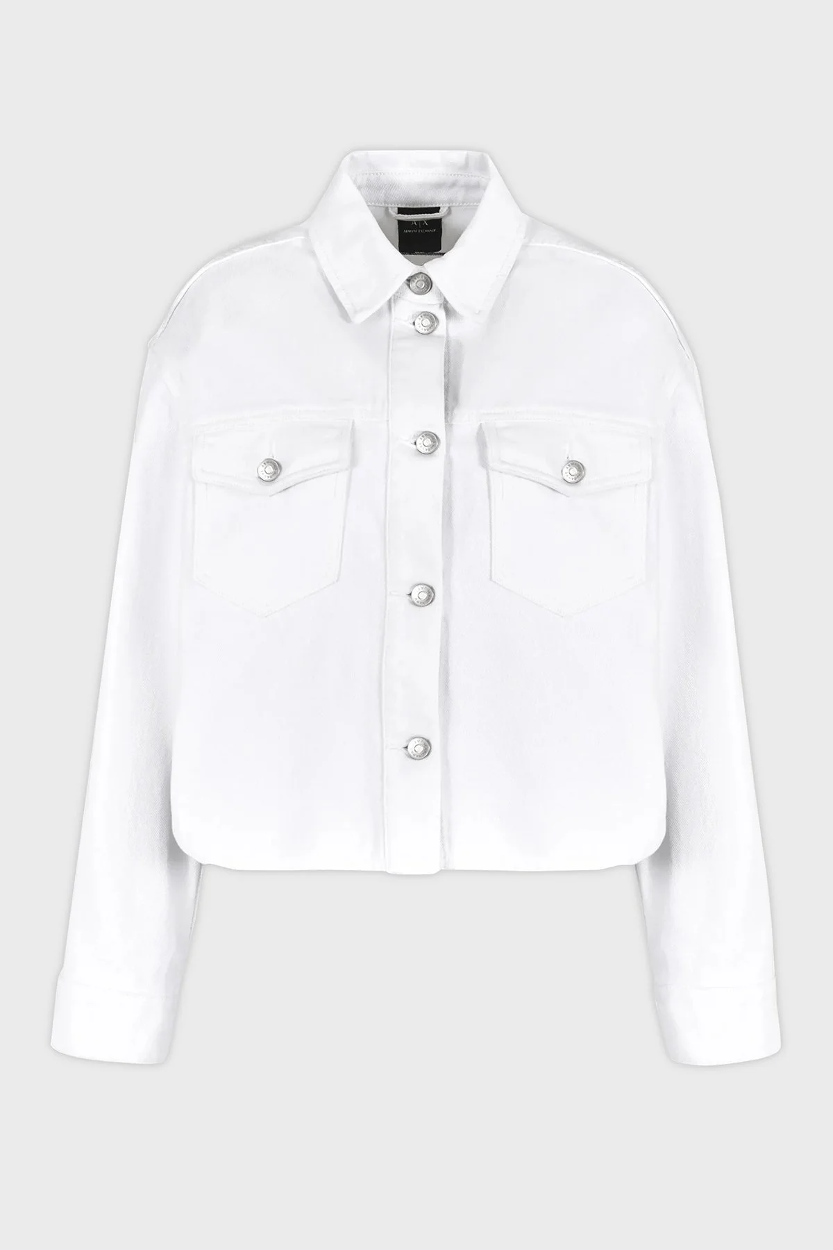 Armani Exchange Pamuklu Cropped Fit Bayan Kot Ceket 3DYB49 Y15MZ 0104 BEYAZ - 5