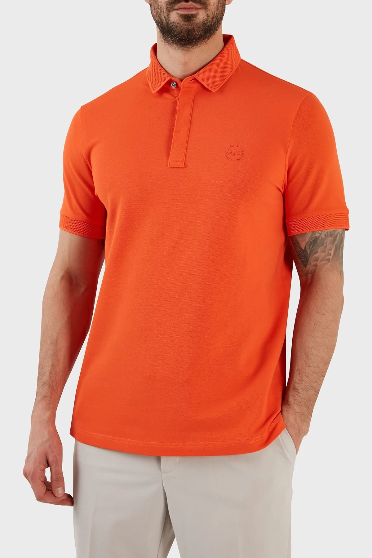Armani Exchange Pamuklu Düğmeli Slim Fit Erkek Polo T Shirt 8NZF91 ZJ81Z 1439 TURUNCU - 2