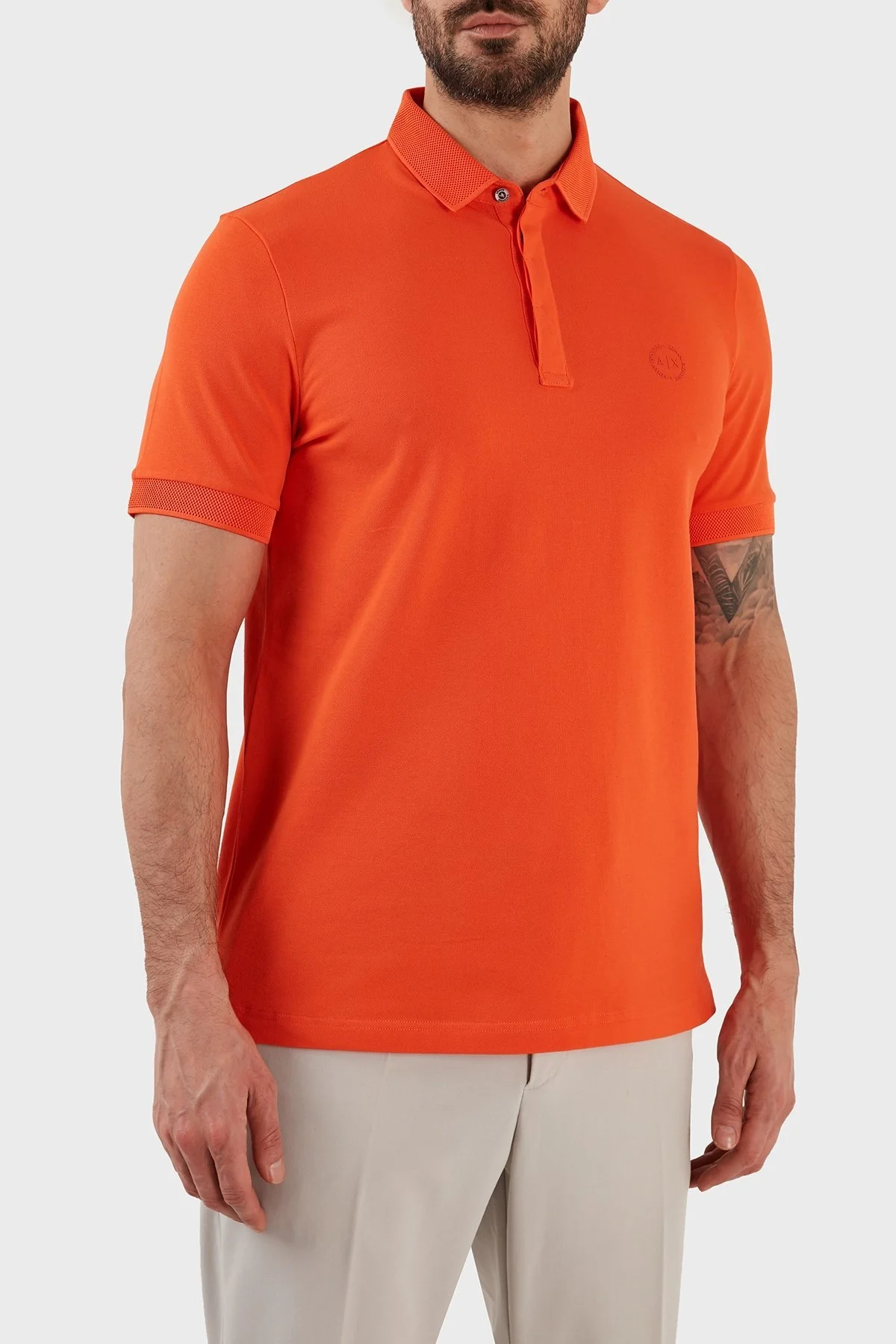 Armani Exchange Pamuklu Düğmeli Slim Fit Erkek Polo T Shirt 8NZF91 ZJ81Z 1439 TURUNCU - 3