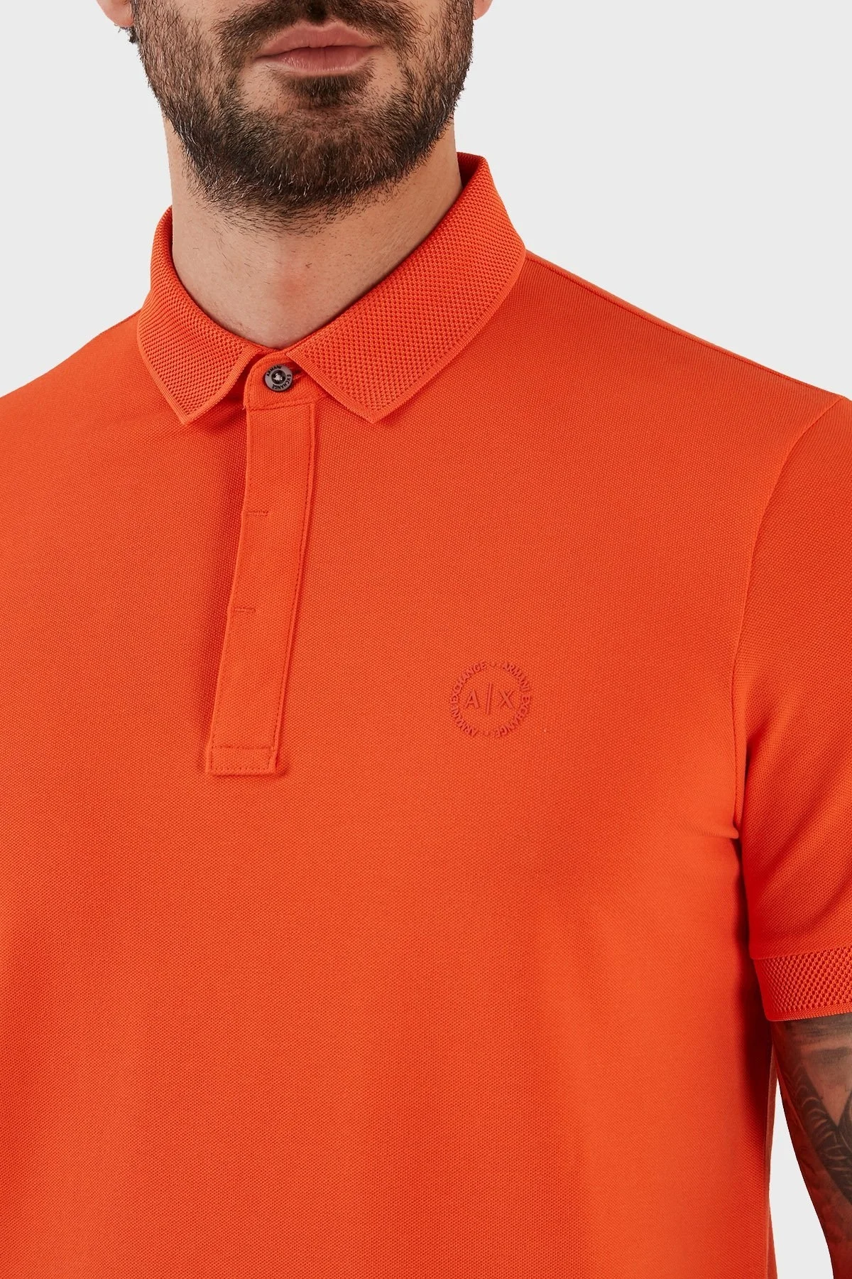 Armani Exchange Pamuklu Düğmeli Slim Fit Erkek Polo T Shirt 8NZF91 ZJ81Z 1439 TURUNCU - 6