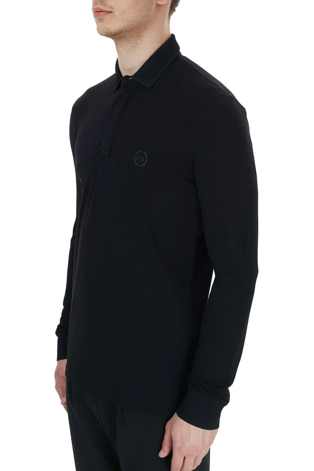 Armani Exchange Pamuklu Düğmeli Polo Erkek T Shirt 8NZF79 ZJ81Z 1200 SİYAH - 3
