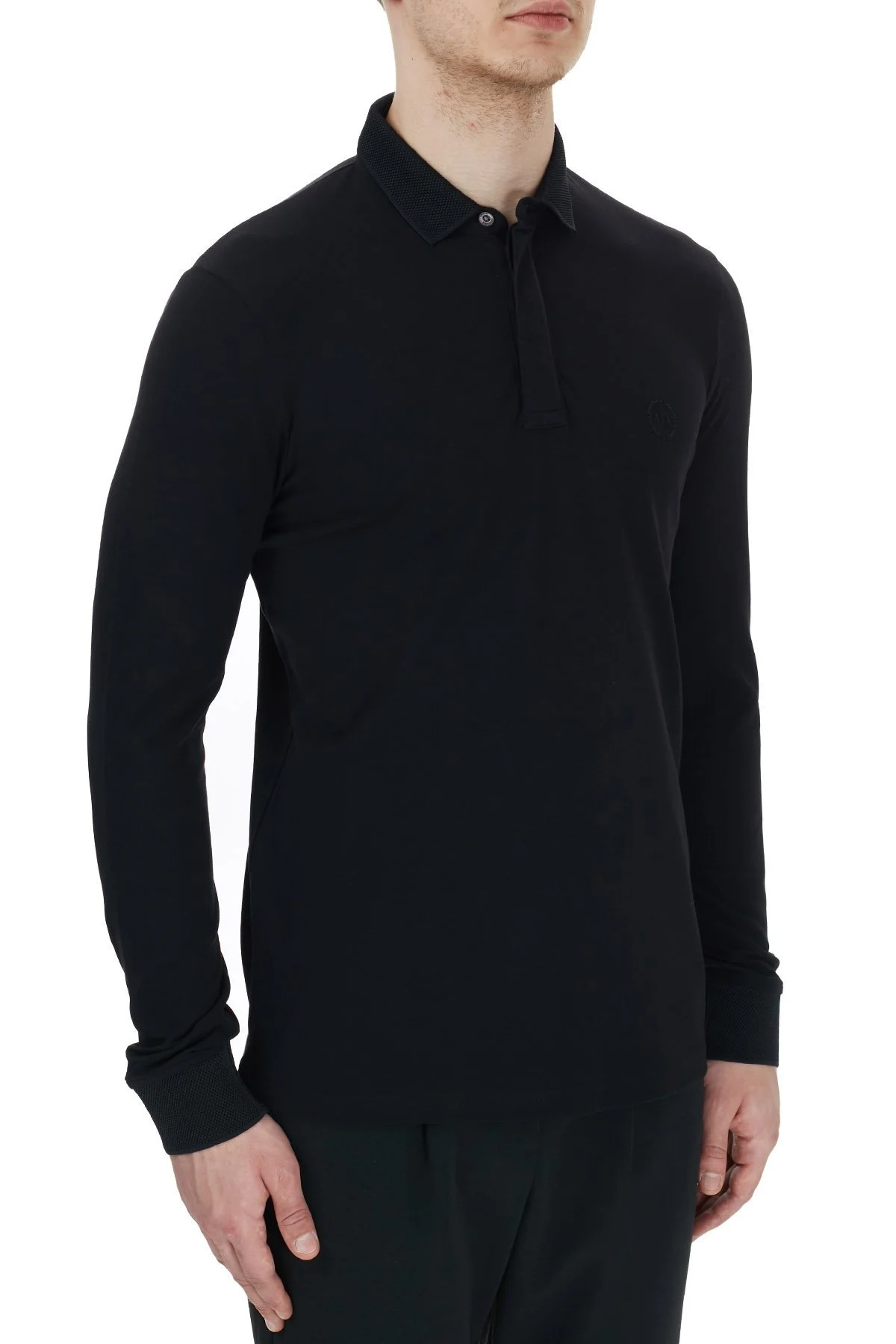 Armani Exchange Pamuklu Düğmeli Polo Erkek T Shirt 8NZF79 ZJ81Z 1200 SİYAH - 4