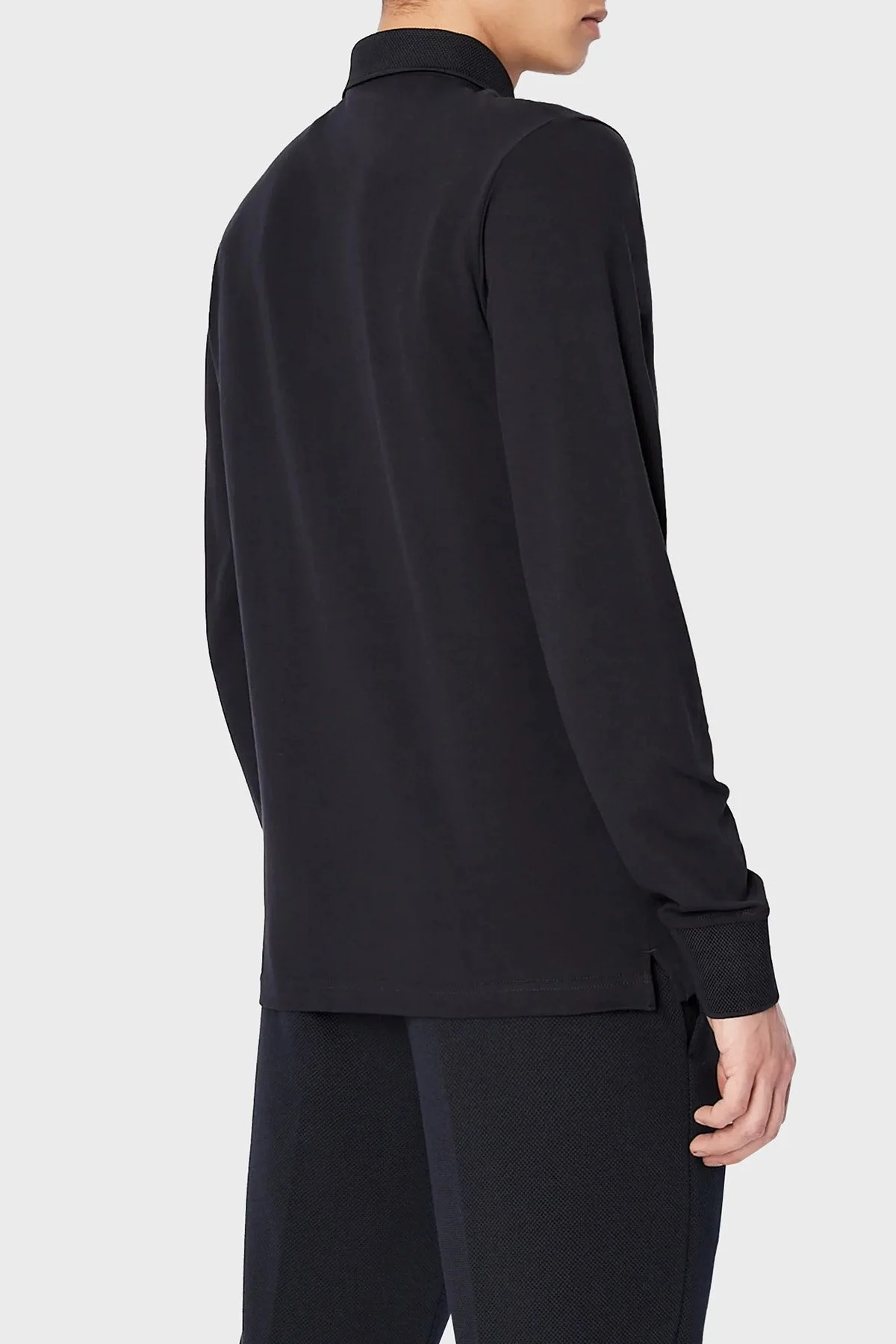 Armani Exchange Pamuklu Uzun Kollu Düğmeli Polo Yaka Erkek T Shirt 8NZF79 ZJ81Z 1510 LACİVERT - 2