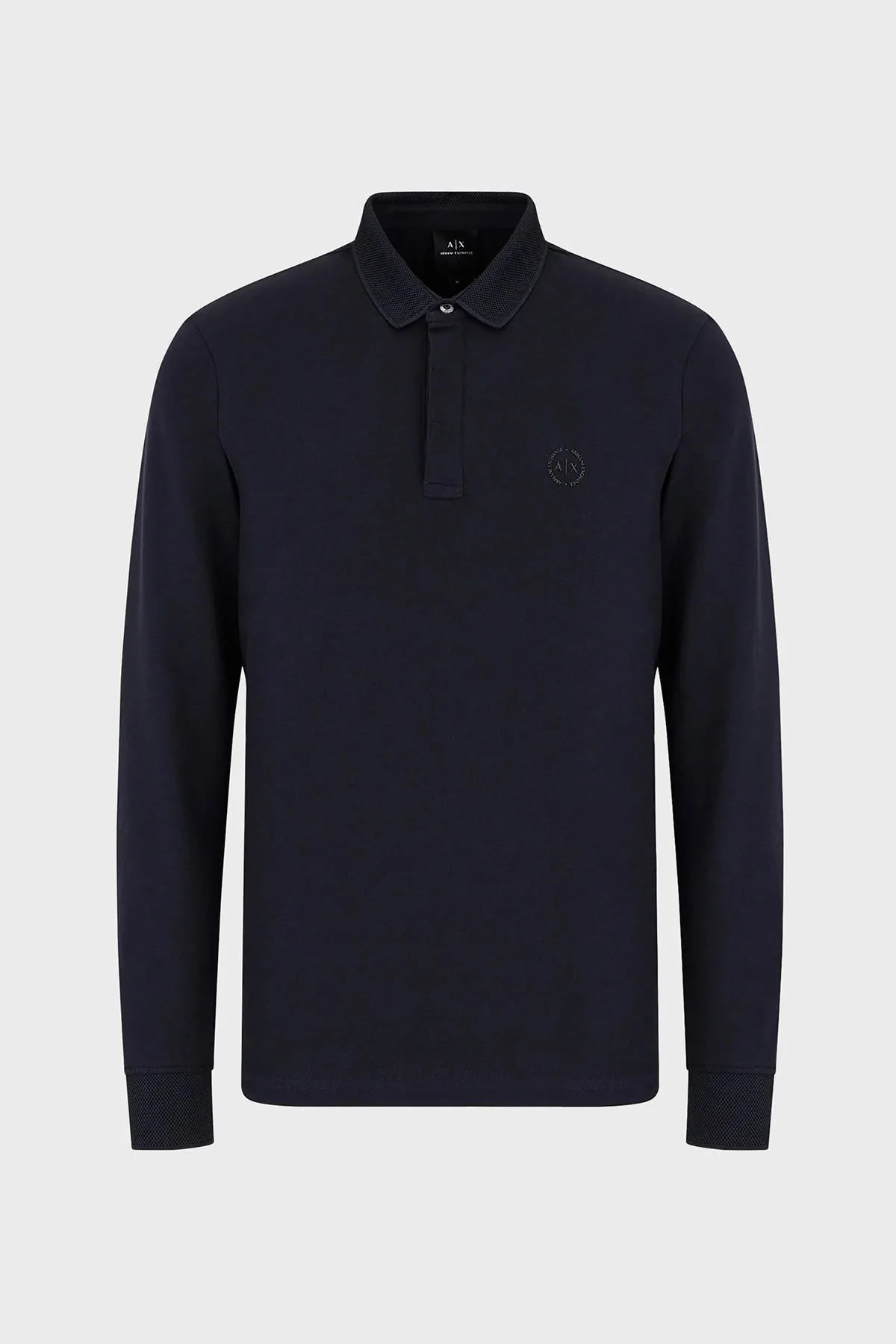 Armani Exchange Pamuklu Uzun Kollu Düğmeli Polo Yaka Erkek T Shirt 8NZF79 ZJ81Z 1510 LACİVERT - 4