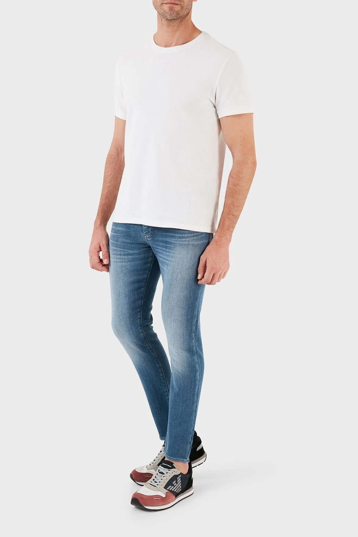 Armani Exchange Pamuklu Düşük Bel Skinny Fit Dar Paça J14 Jeans Erkek Kot Pantolon 6RZJ14 Z1TTZ 25EV MAVİ - 2