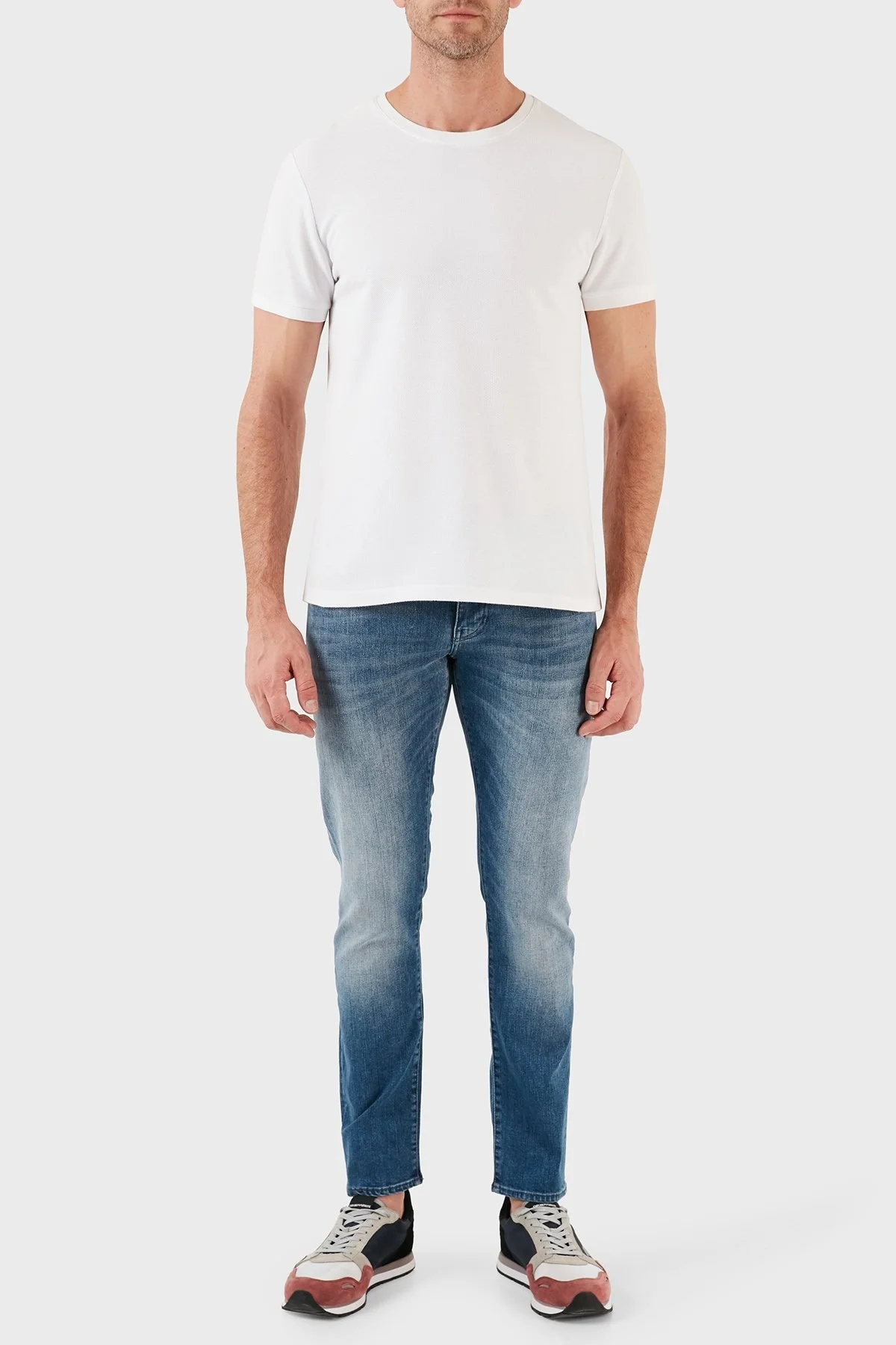 Armani Exchange Pamuklu Düşük Bel Skinny Fit Dar Paça J14 Jeans Erkek Kot Pantolon 6RZJ14 Z2YJZ 1500 MAVİ - 7