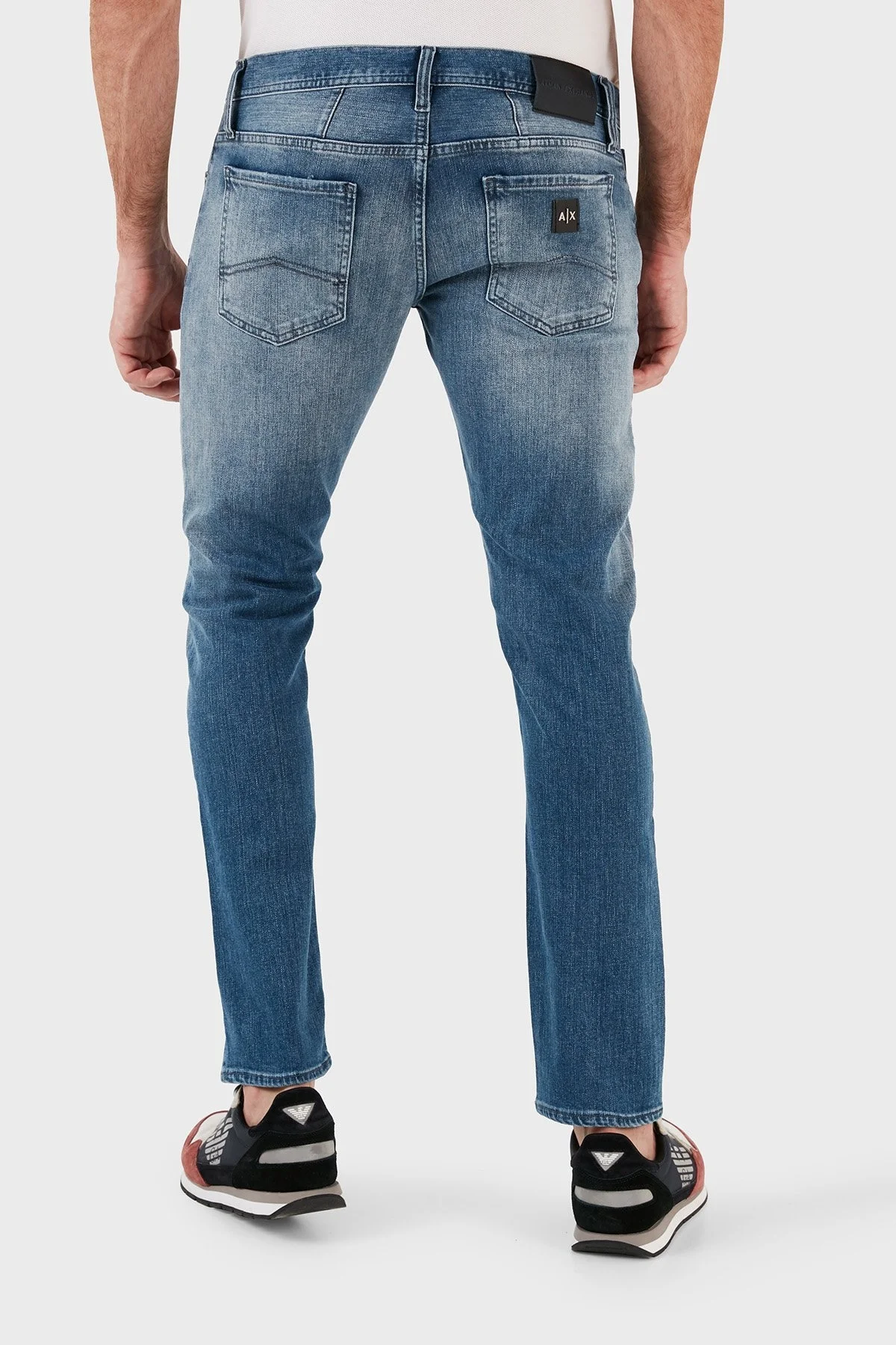 Armani Exchange Pamuklu Düşük Bel Skinny Fit Dar Paça J14 Jeans Erkek Kot Pantolon 6RZJ14 Z2YJZ 1500 MAVİ - 12