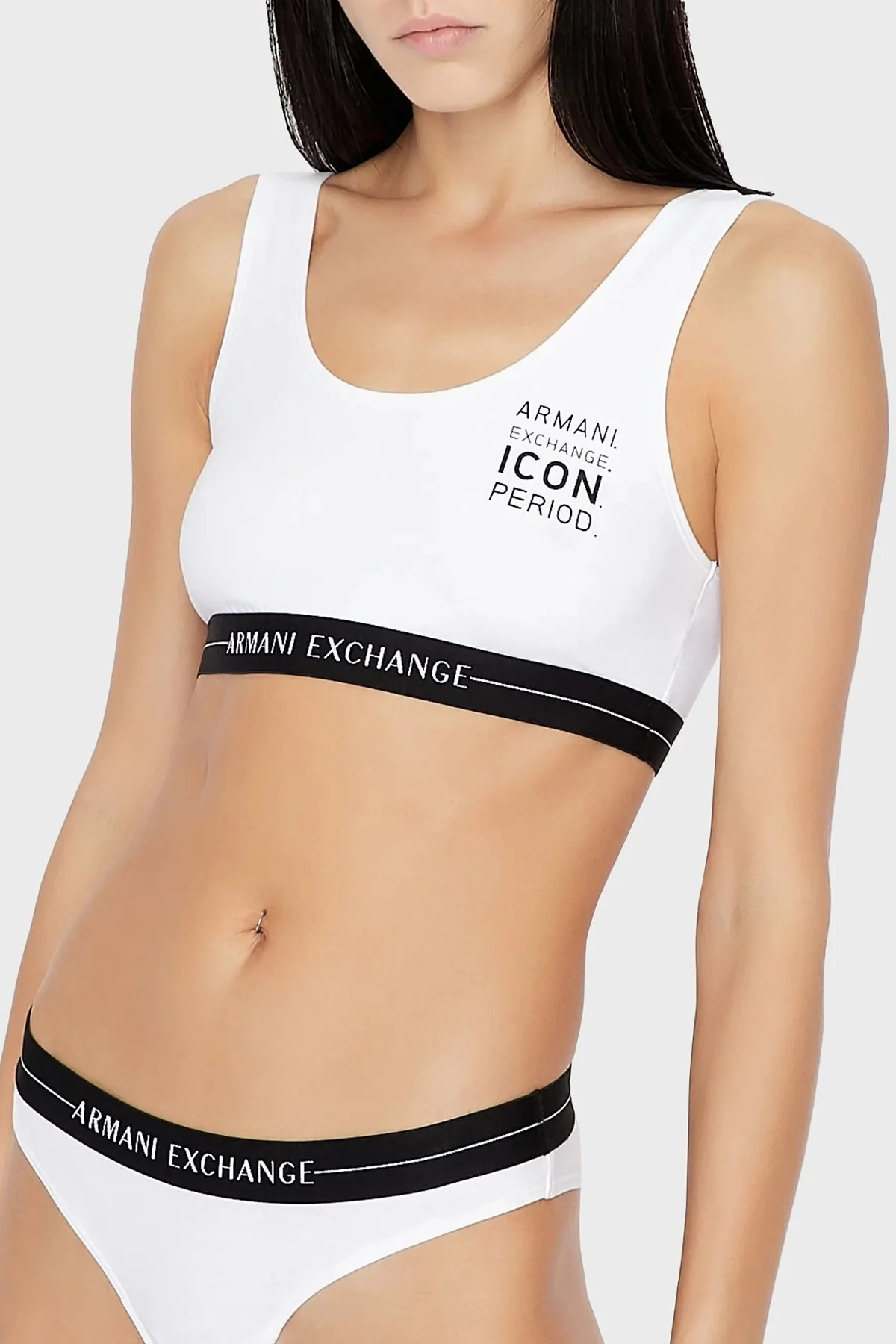 Armani Exchange Pamuklu Elastik Bantlı Balensiz Bayan Sütyen 947004 2F502 00010 BEYAZ - 1