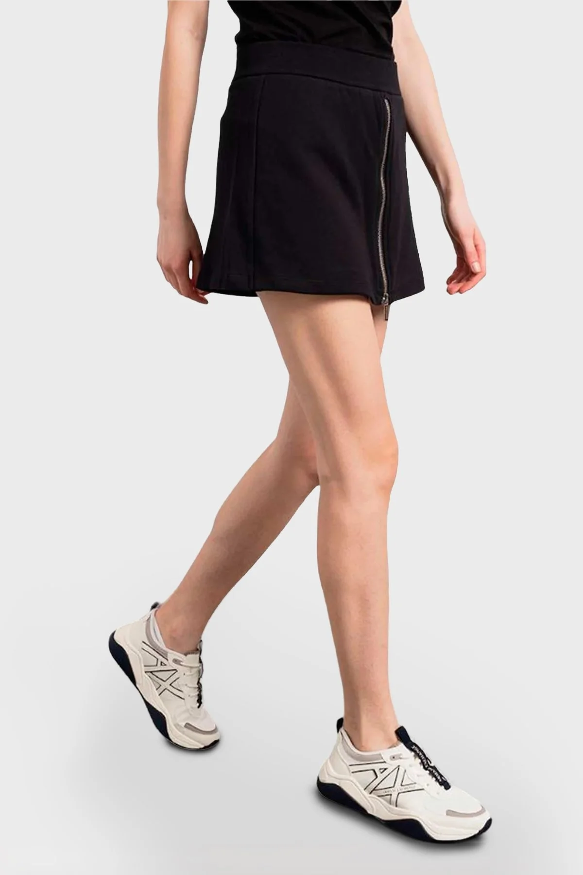 Armani Exchange Pamuklu Fermuarlı Bayan Şort Etek 3DYS91 YJFDZ 1200 SİYAH - 3